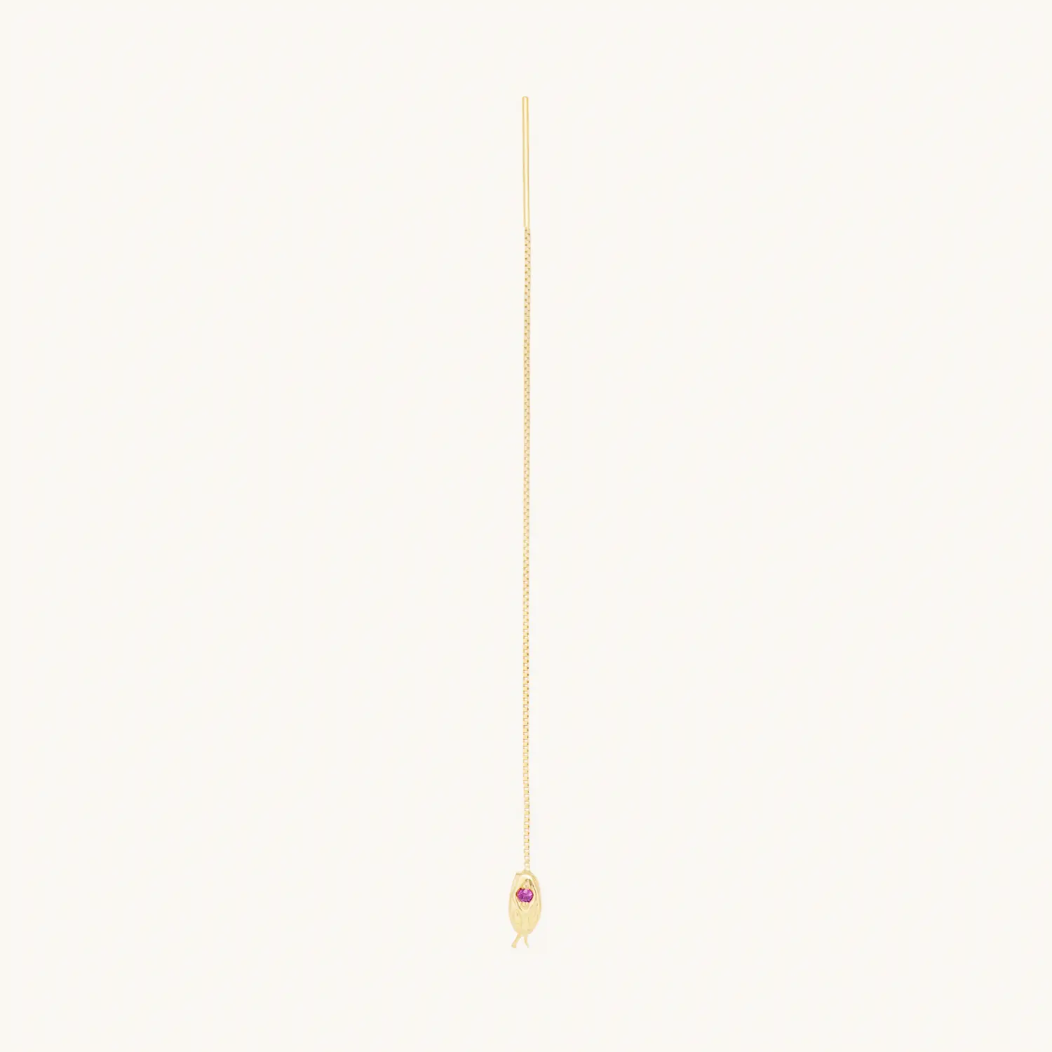 Alternative view of Ruby Snake Threader Earring (single)