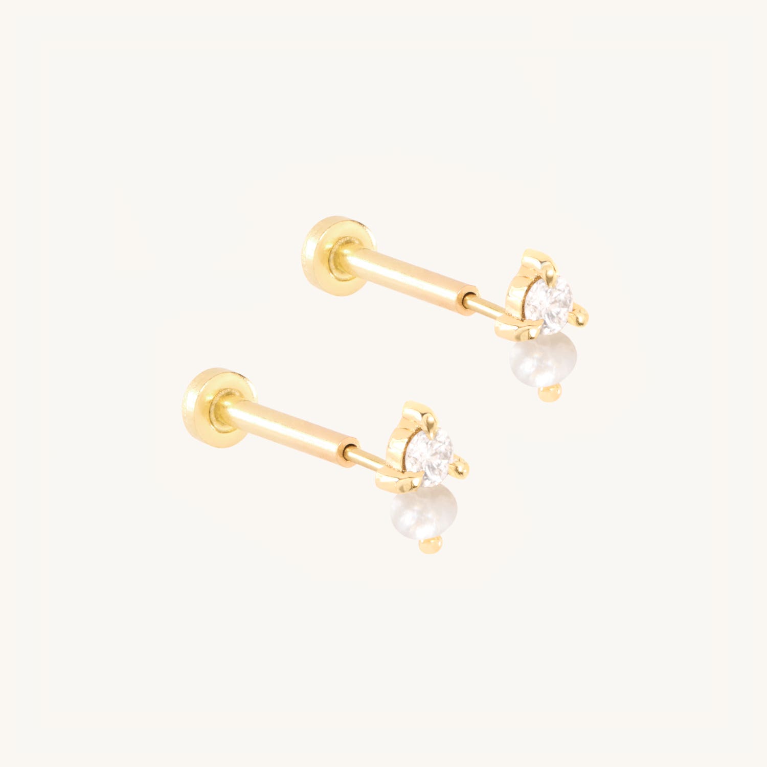 Flat Back Dewdrop Stud (single)