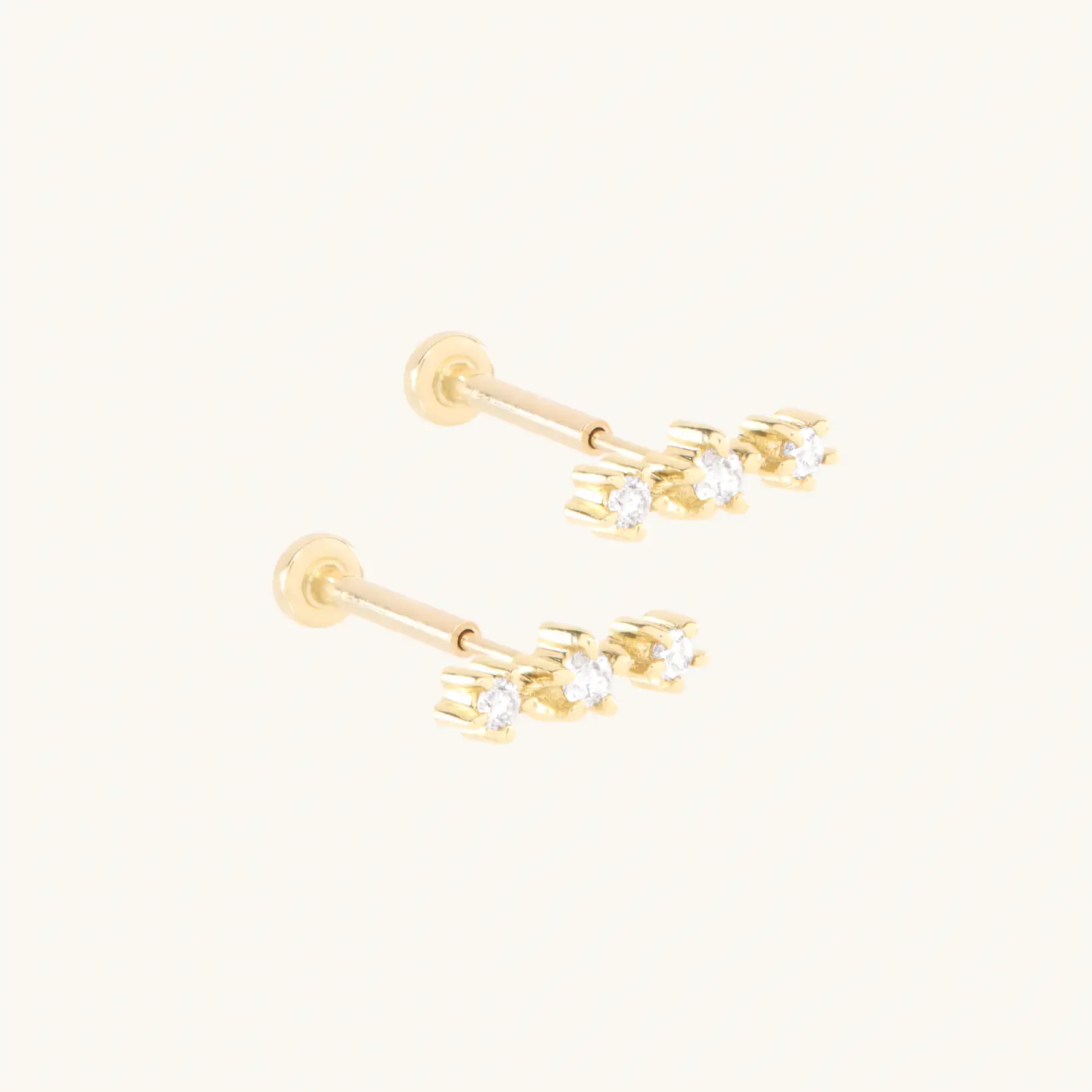 Flat Back Diamond Snippet Stud (single)