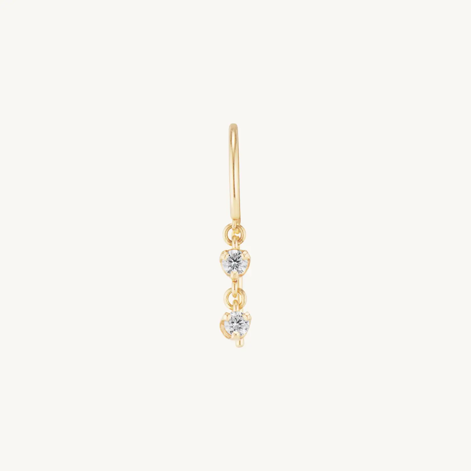 Alternative view of Baby Chime Earring, Double Diamond (single)