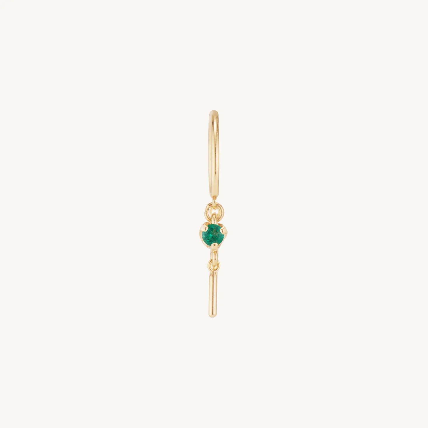 Alternative view of Baby Chime Earring, Emerald (single)