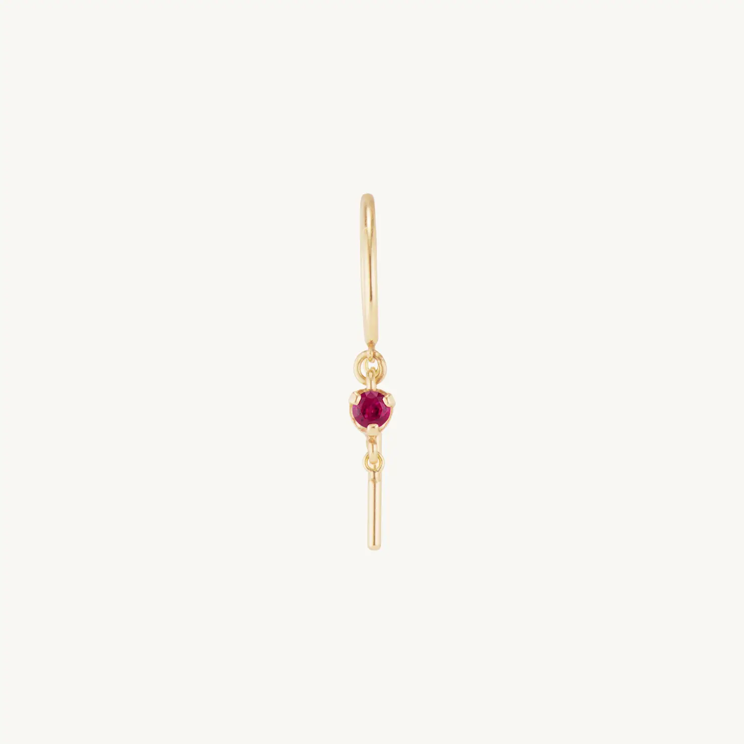 Alternative view of Baby Chime Earring, Ruby (single)