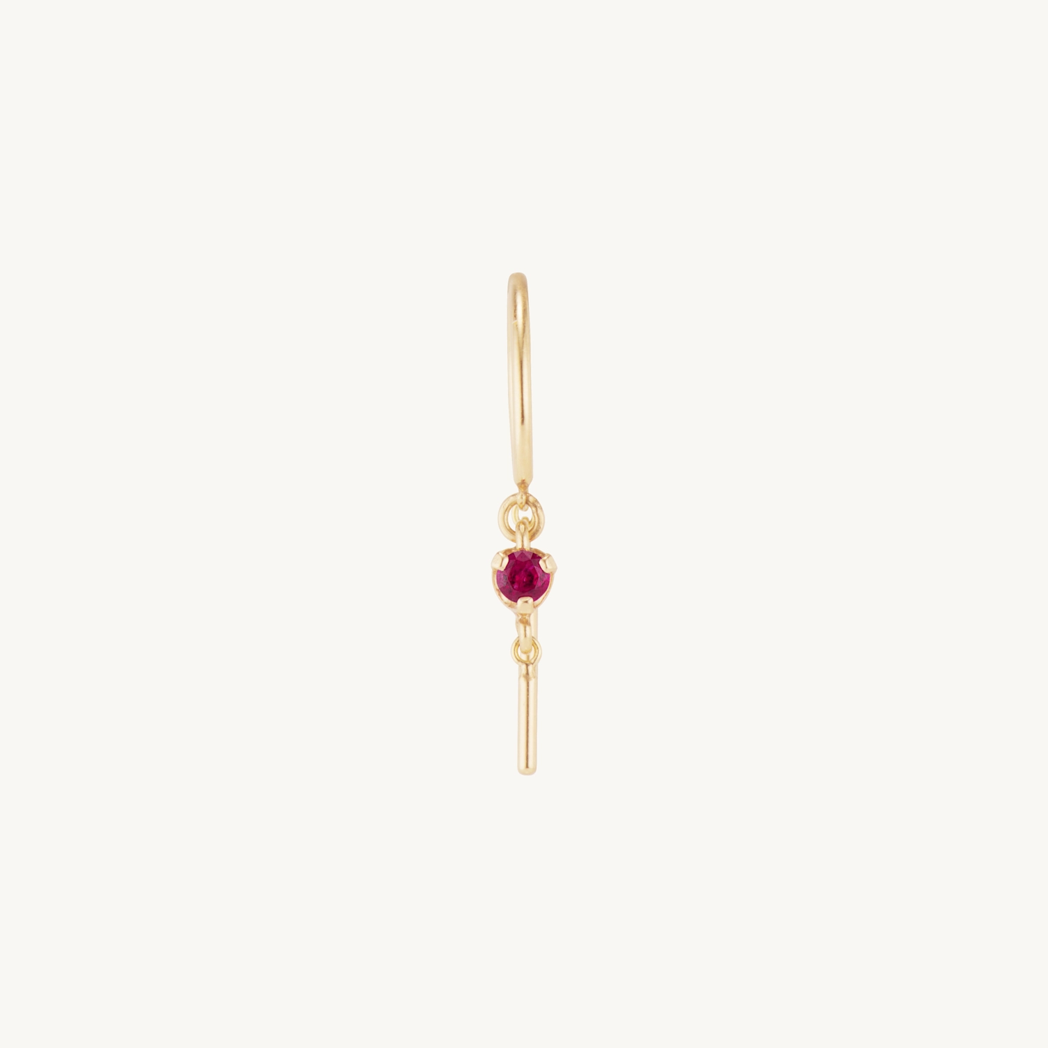 Baby Chime Earring, Ruby (single) - Image 8