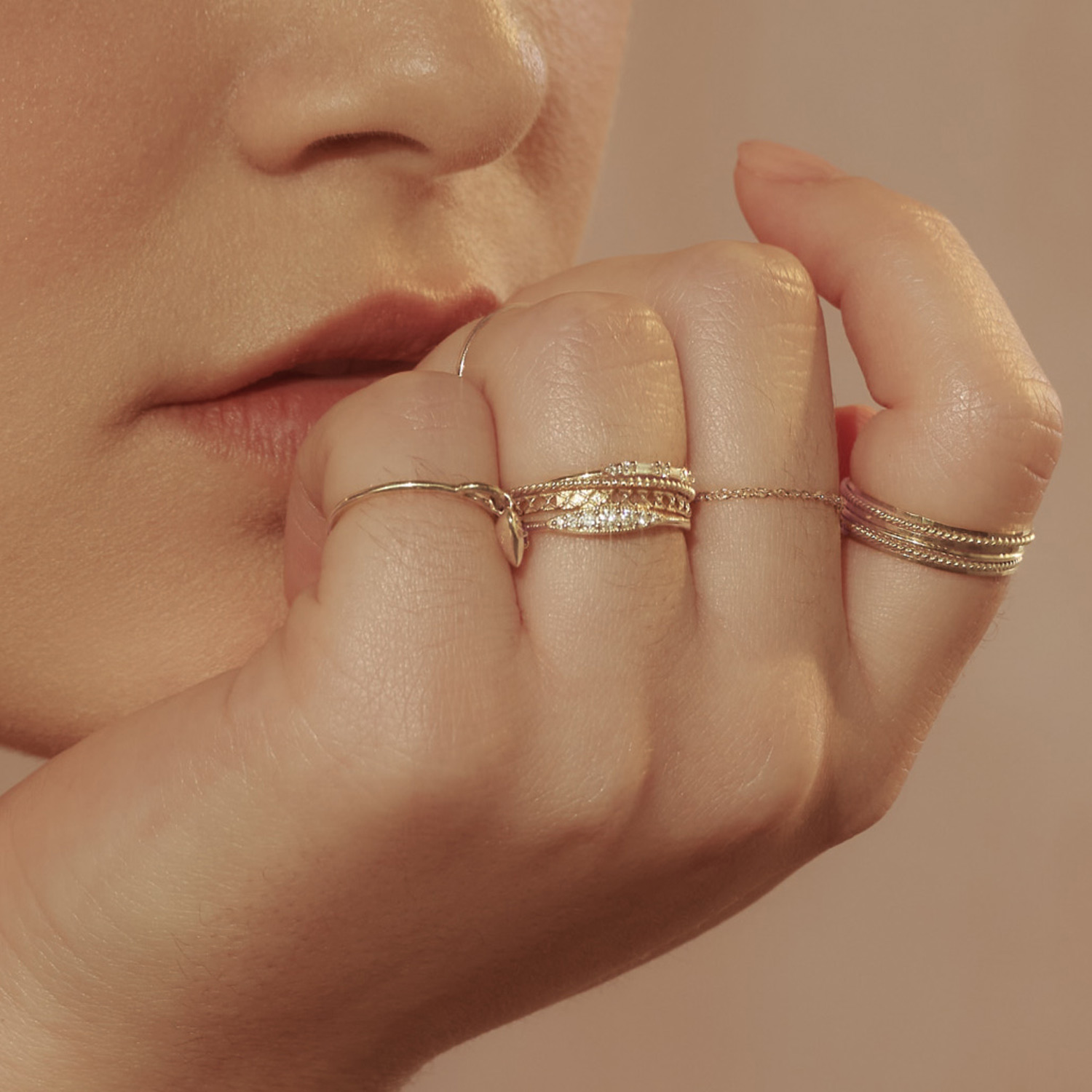 Twisted Stacker Gold Ring - Image 8