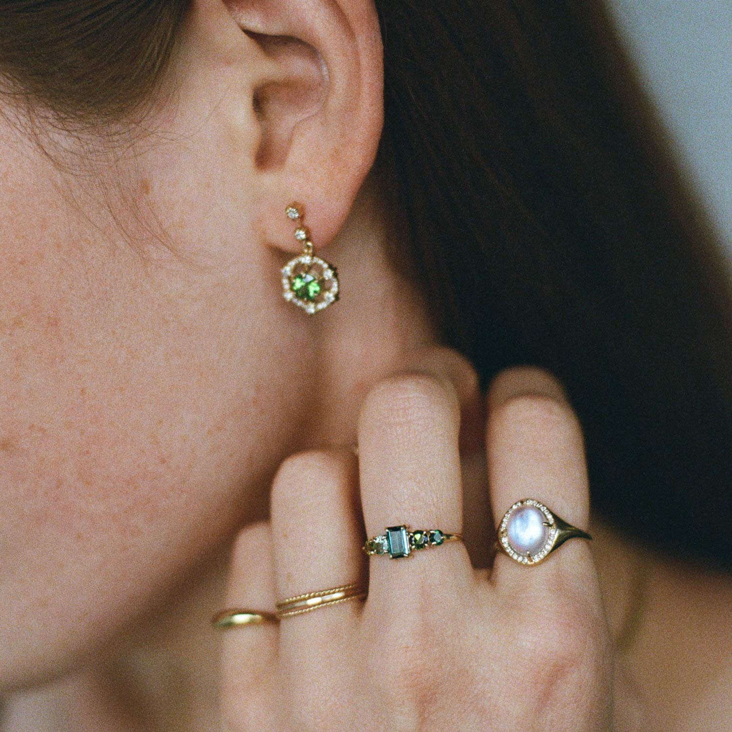 Great Lawn Peridot & Diamond Earrings (pair) - Image 4
