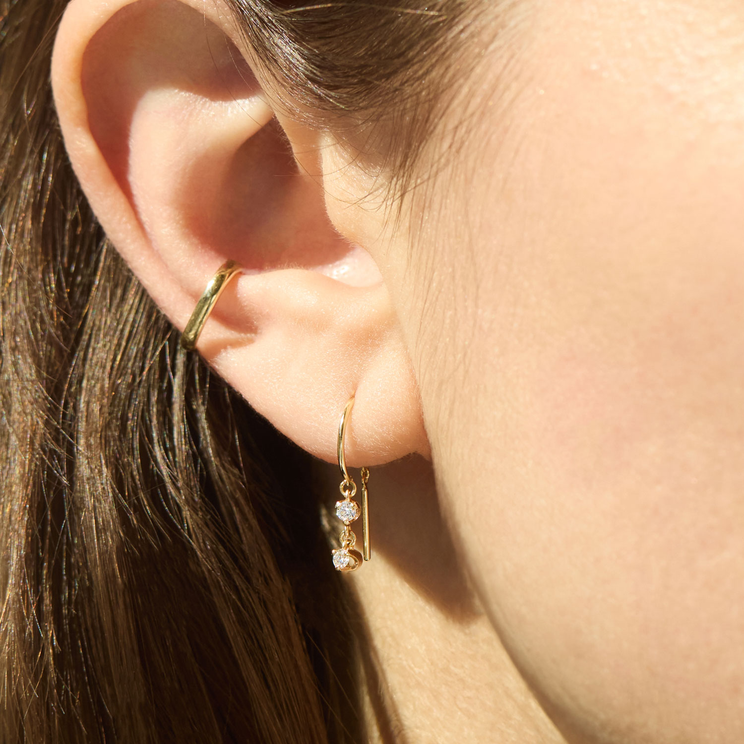 Baby Chime Earring, Double Diamond (single) - Image 3
