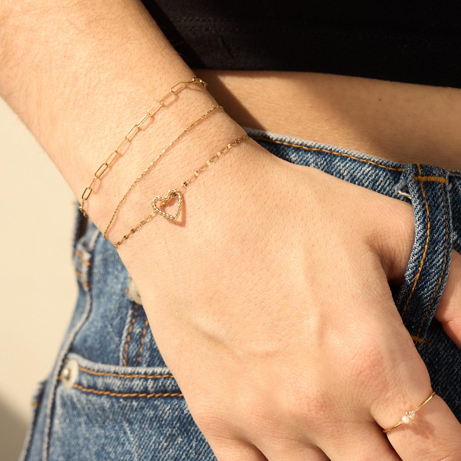 Rope Heart Gold Charm - Image 3