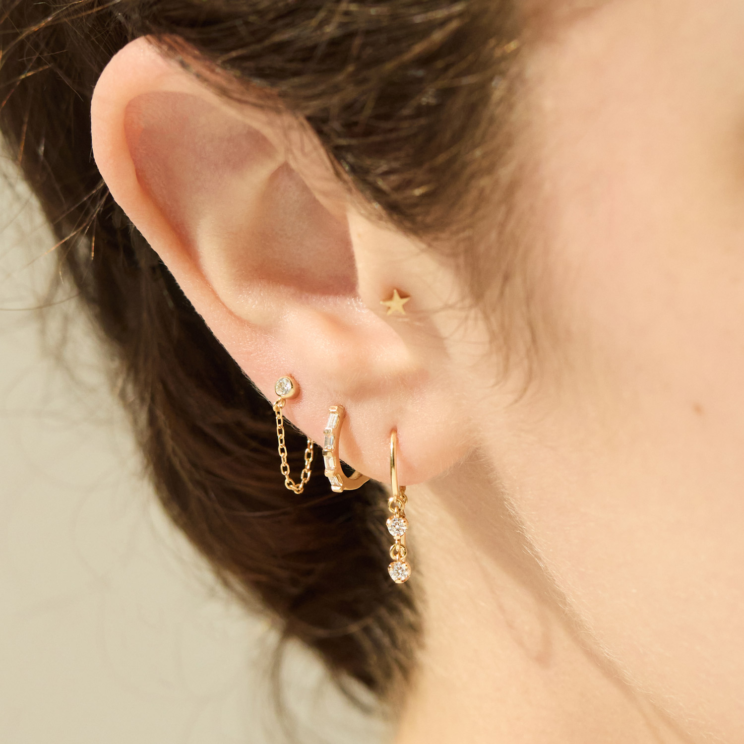 Baby Chime Earring, Double Diamond (single) - Image 4