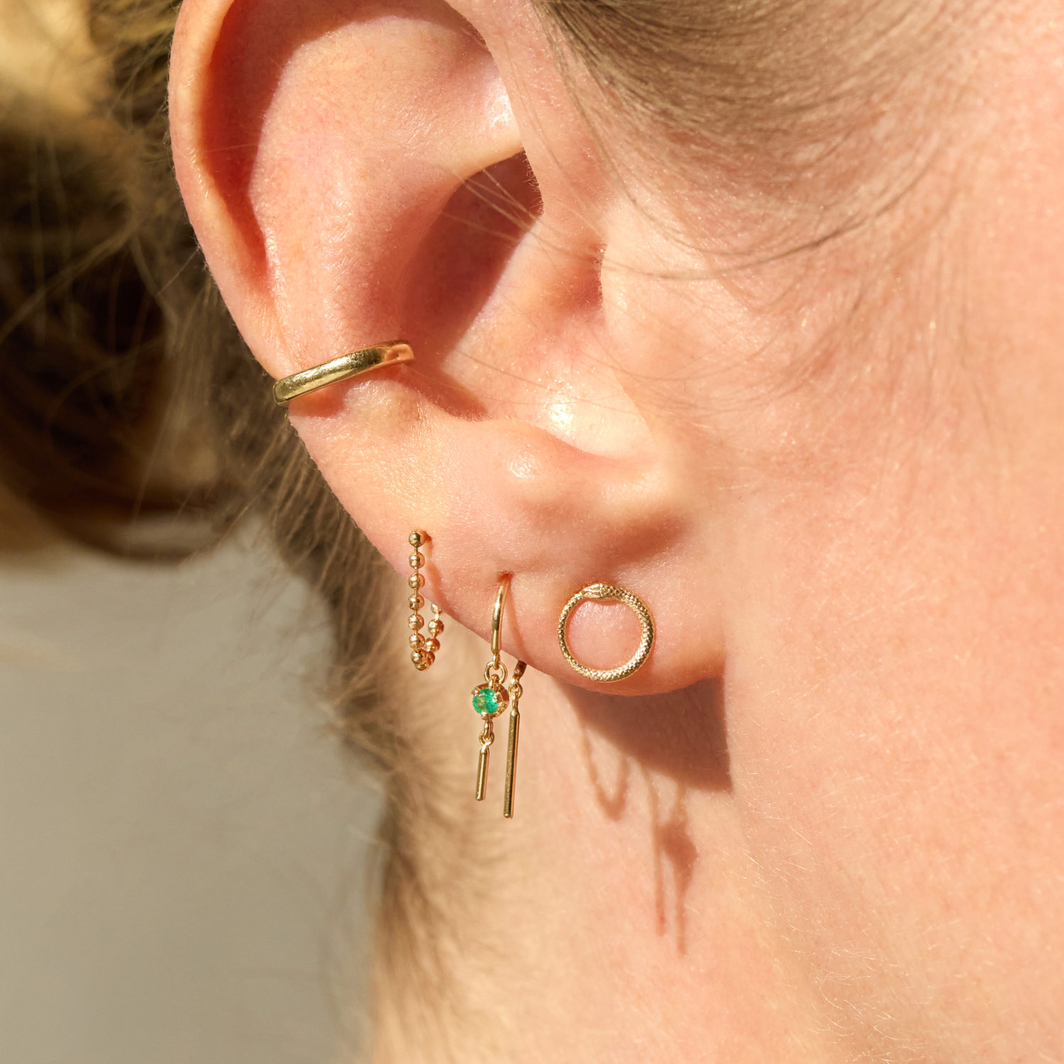 Baby Chime Earring, Emerald (single) - Image 5