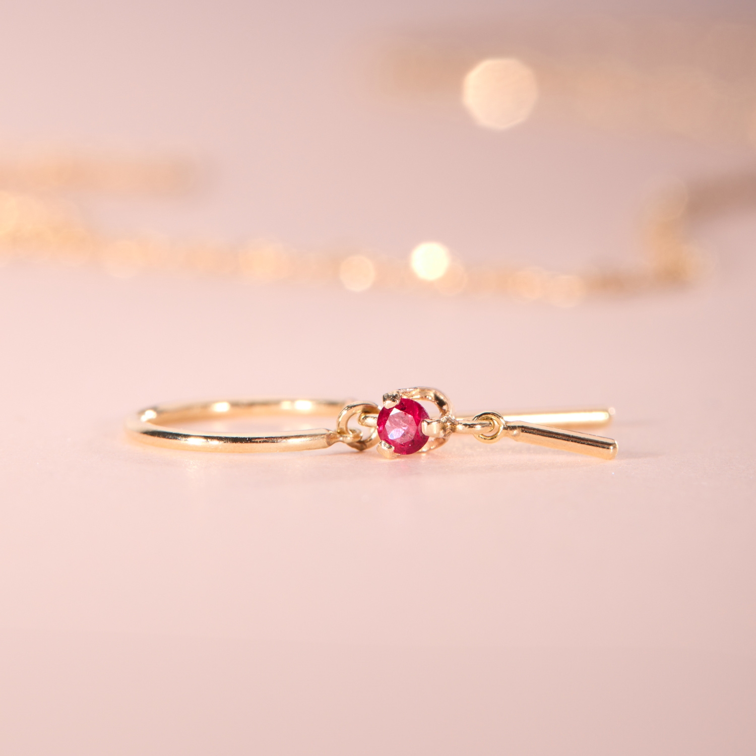 Baby Chime Earring, Ruby (single) - Image 5