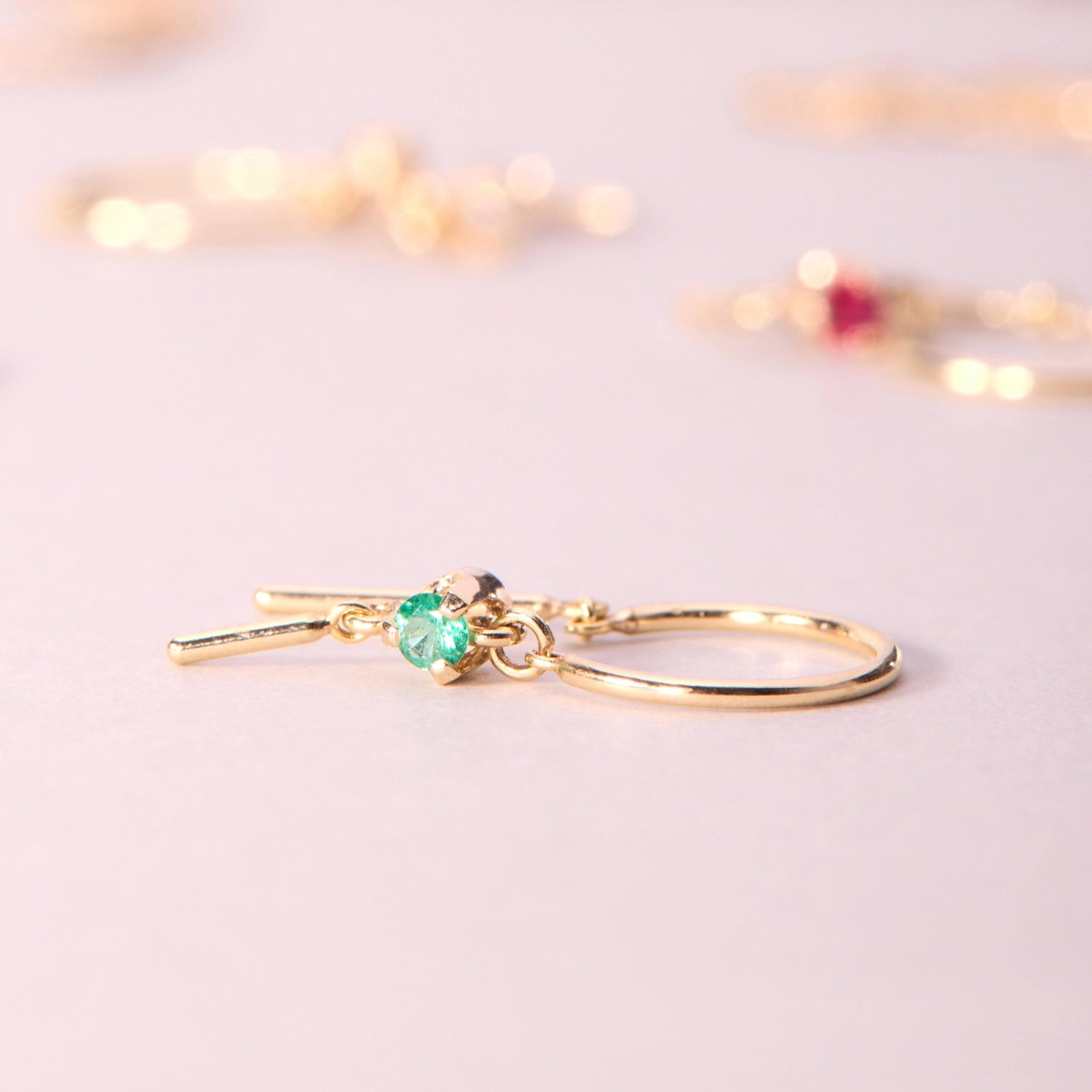 Baby Chime Earring, Emerald (single) - Image 6