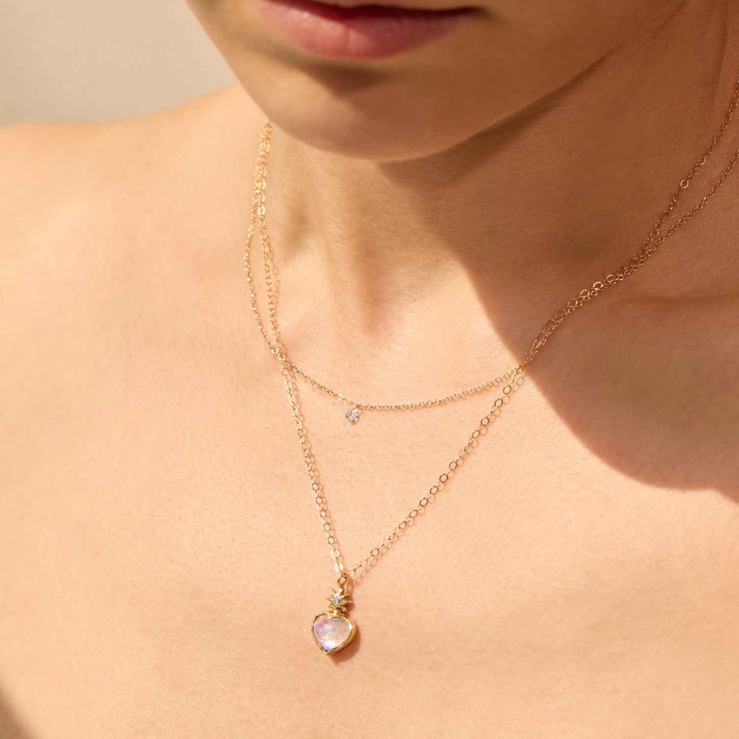Moonstone Heart Necklace - Image 3