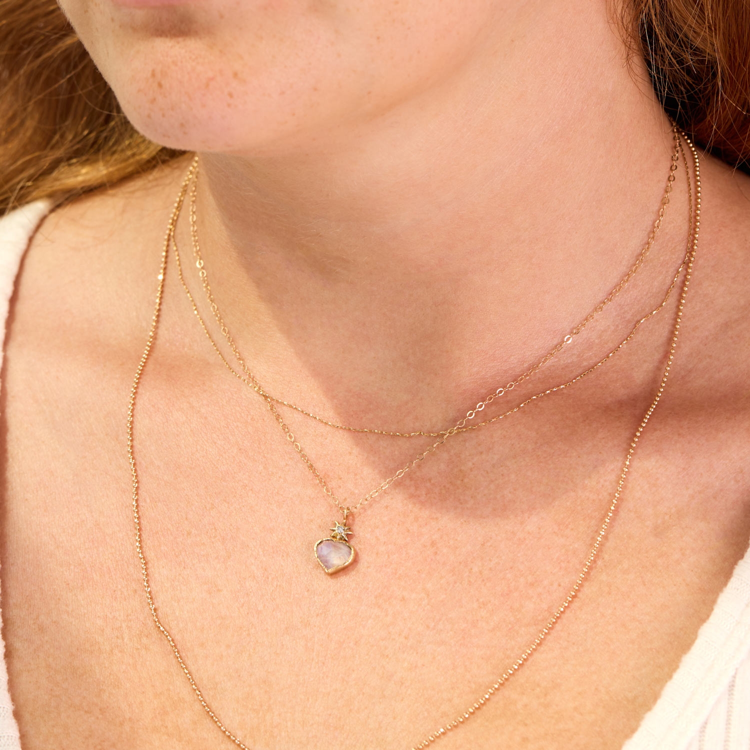 Moonstone Heart Necklace - Image 4