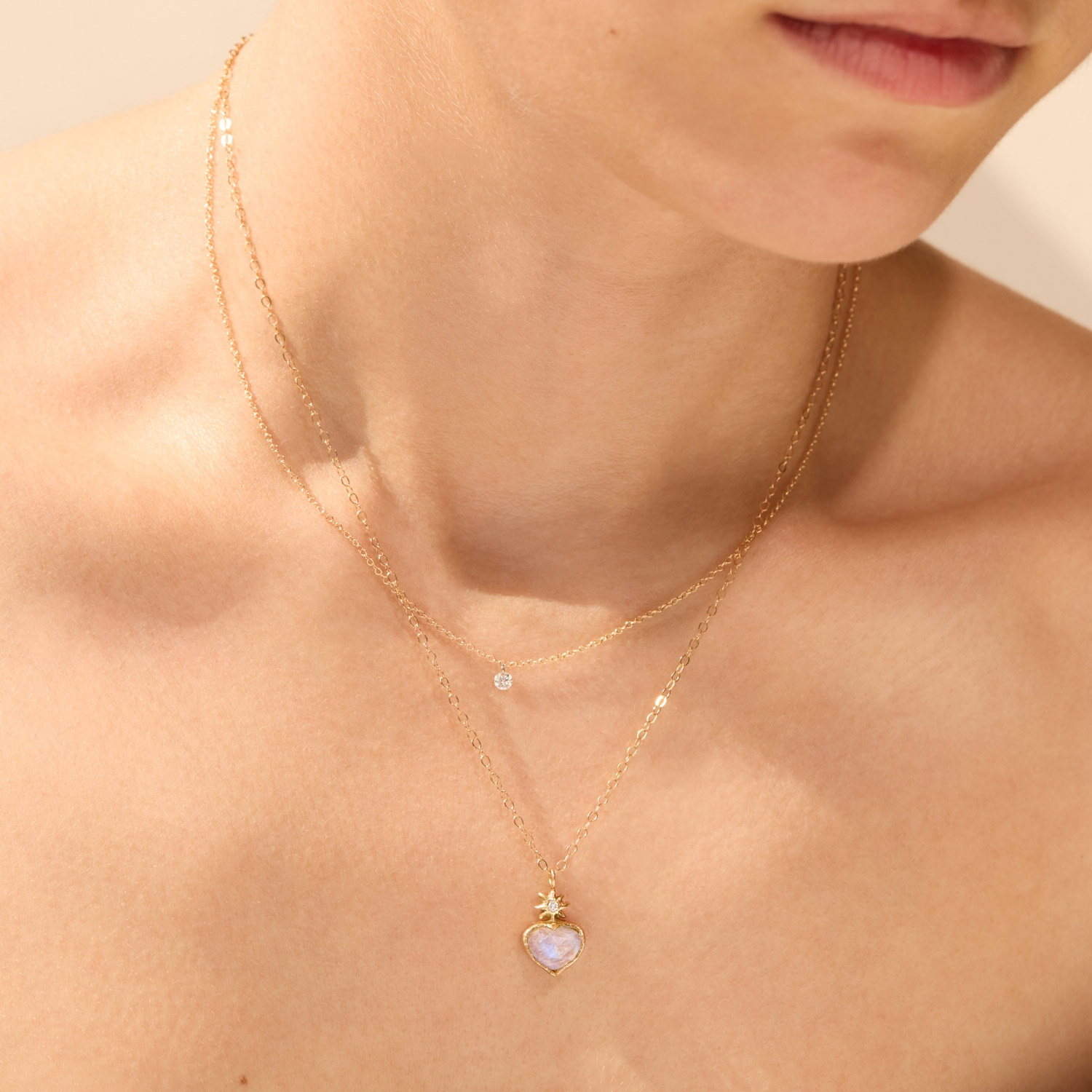 Moonstone Heart Necklace - Image 5