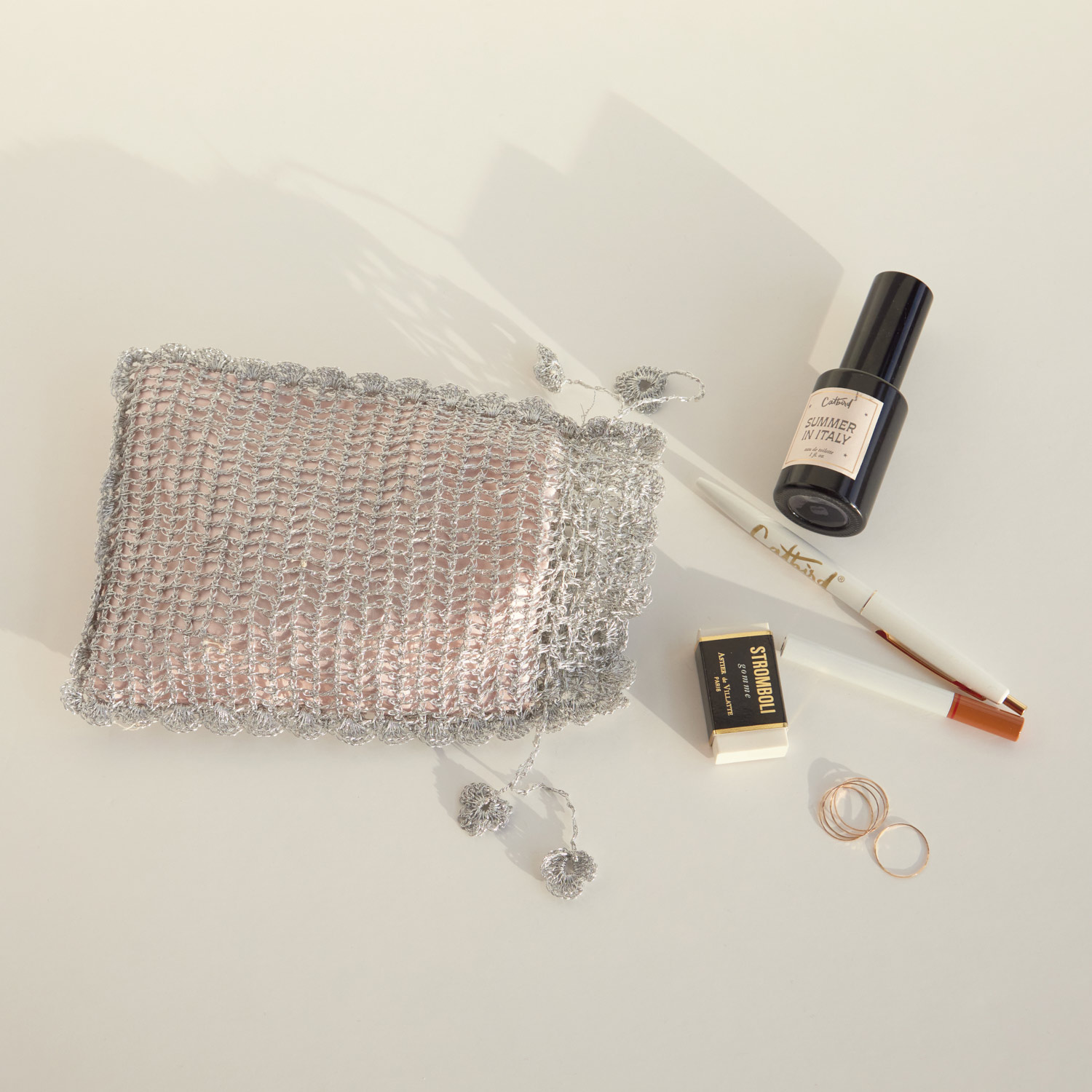 Evening Pouch, Silver - Image 4