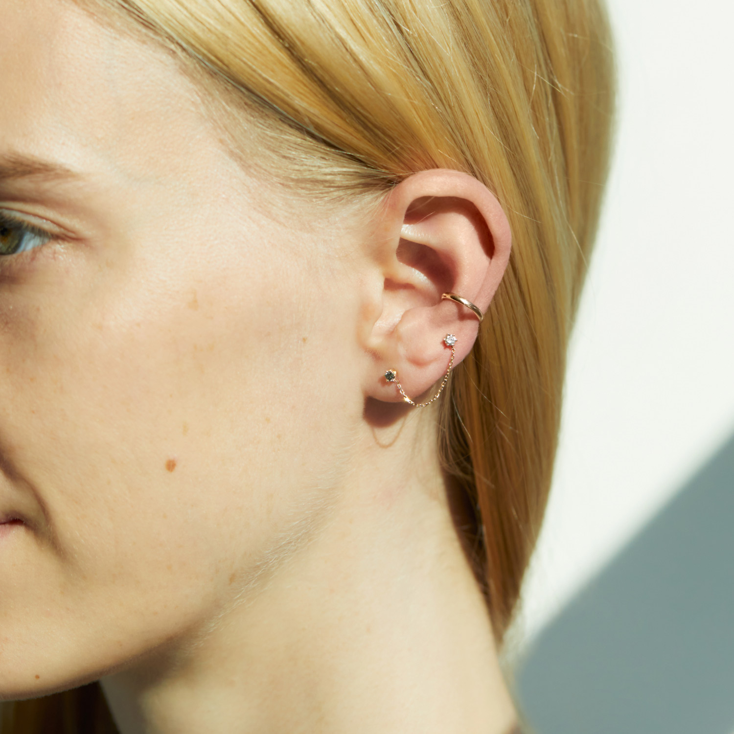 Double Gray Diamond Draped Earring (single) - Image 6