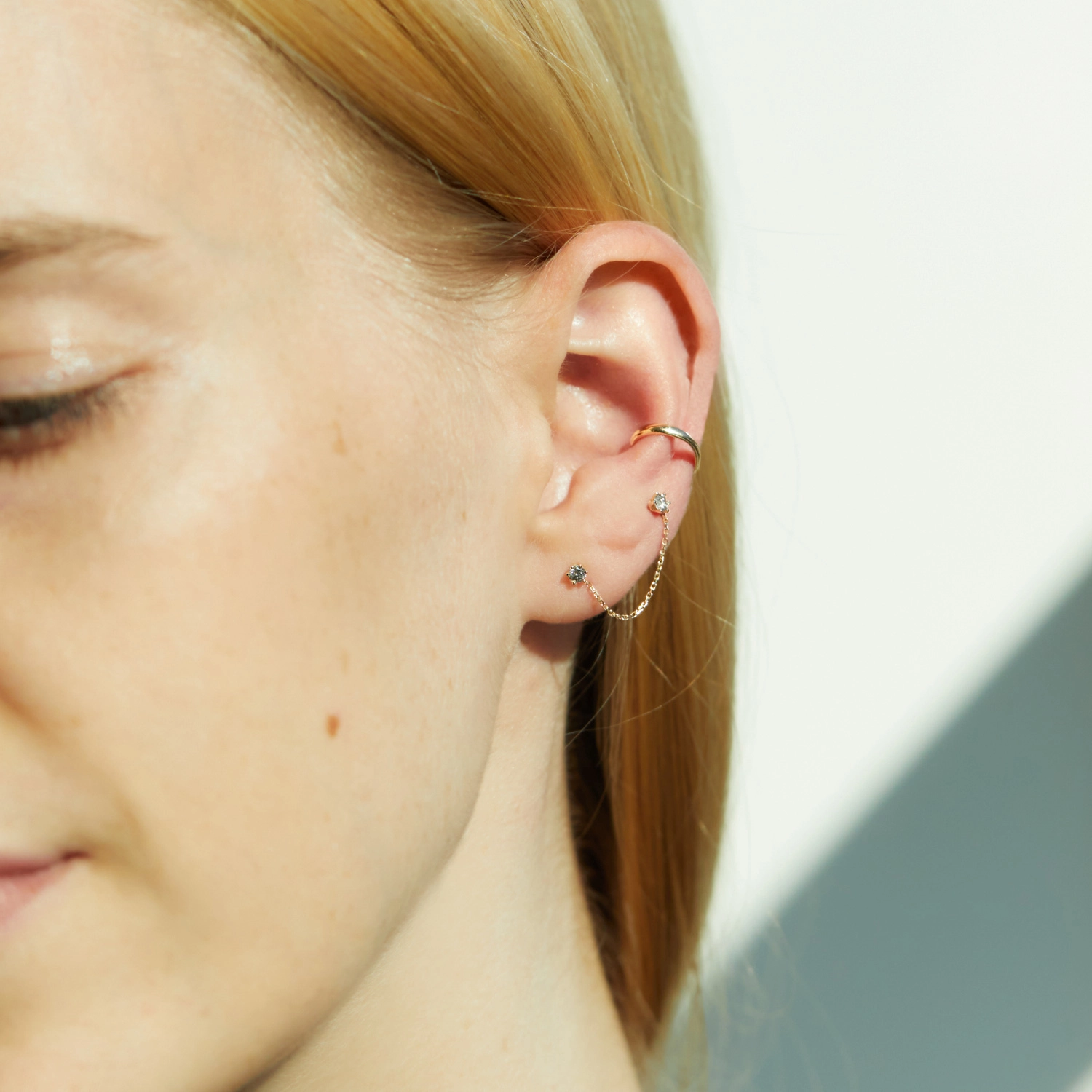 Double Gray Diamond Draped Earring (single) - Image 5