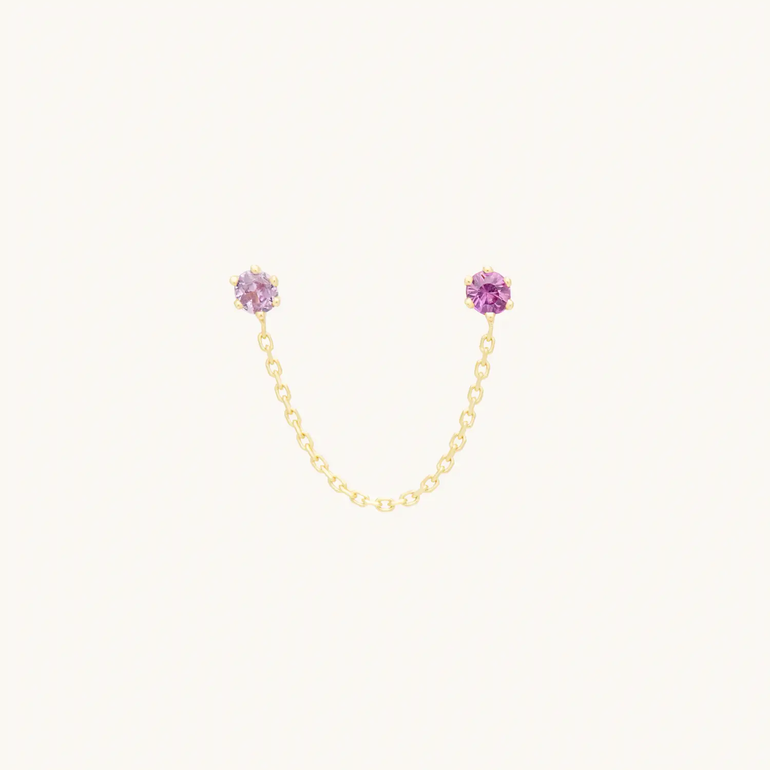 Double Pink Sapphire Draped Earring (single)