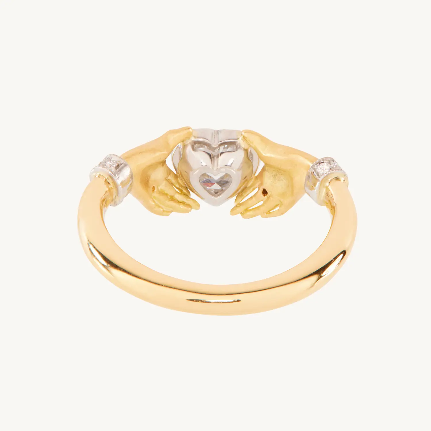 Alternative view of Adorned Hands Diamond Heart Gold Ring
