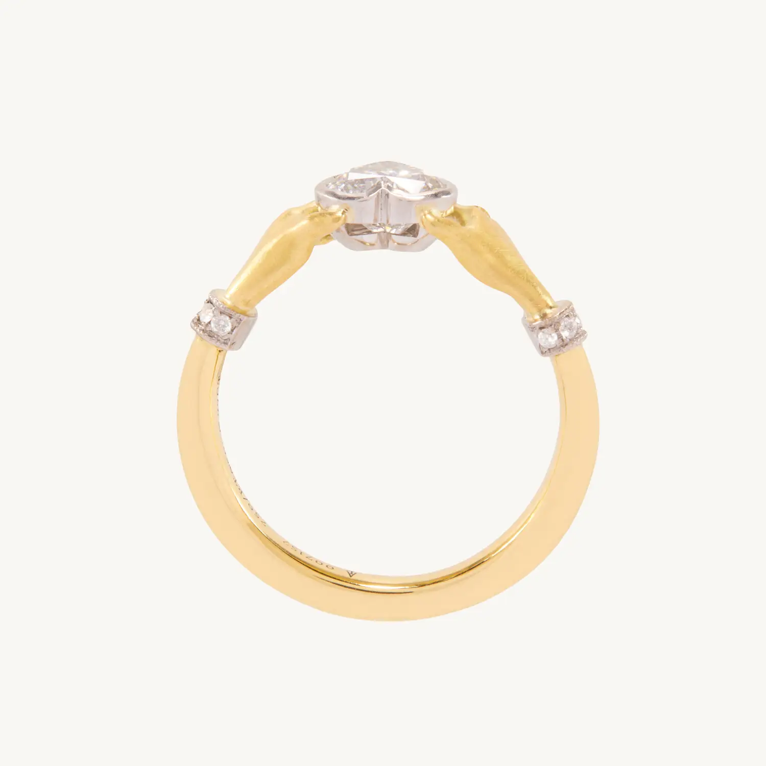 Adorned Hands Diamond Heart Gold Ring - Image 4