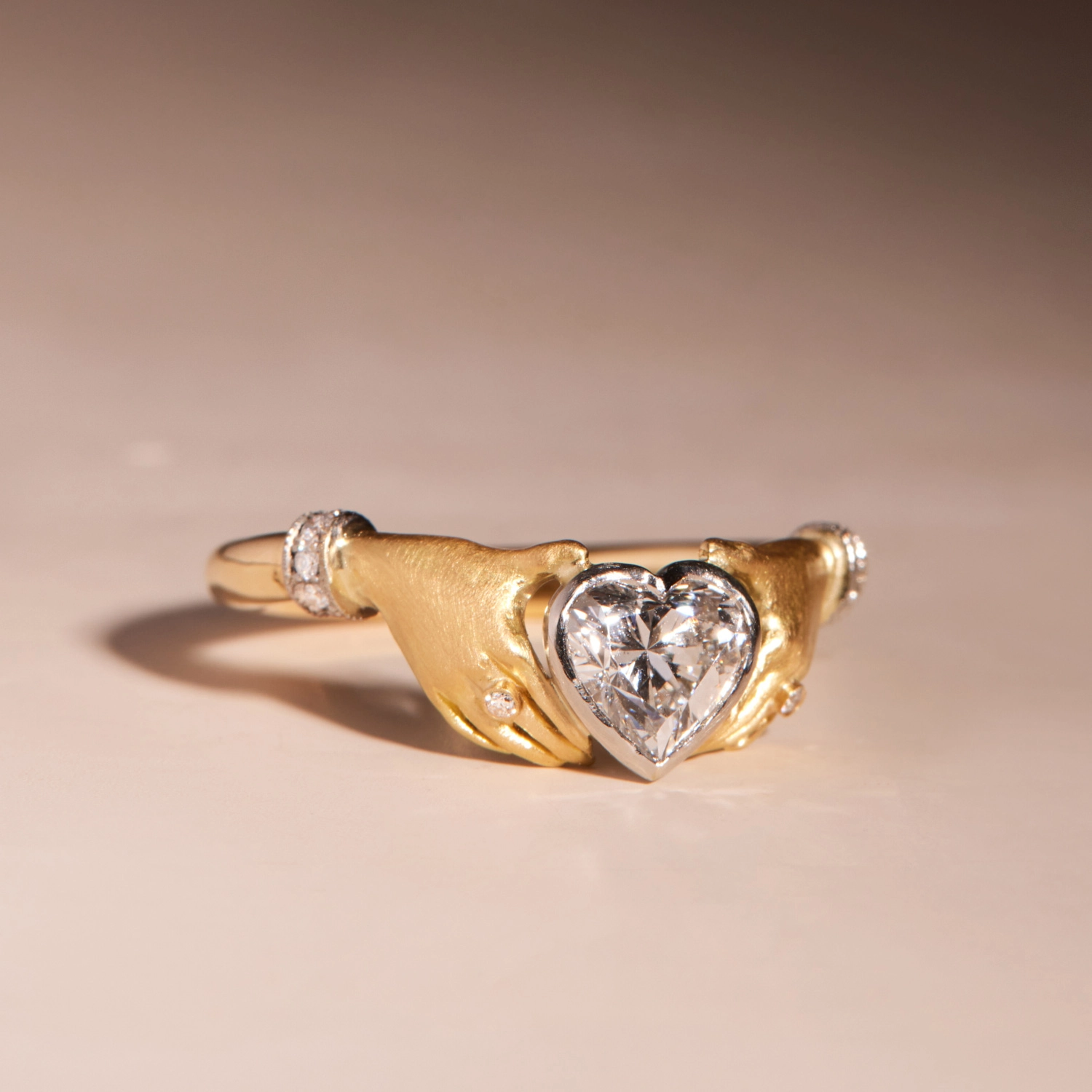Adorned Hands Diamond Heart Gold Ring - Image 10