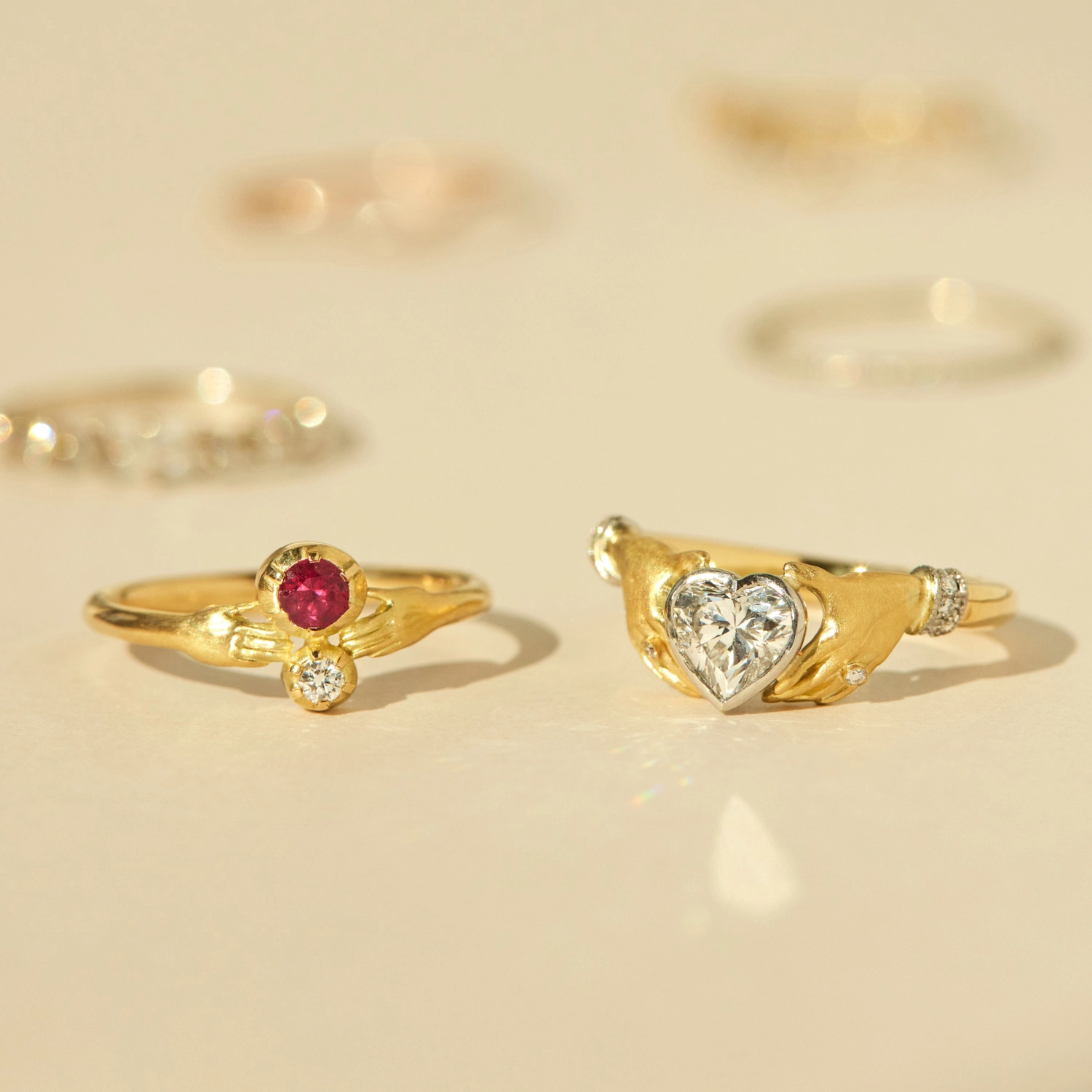 Adorned Hands Diamond Heart Gold Ring - Image 13