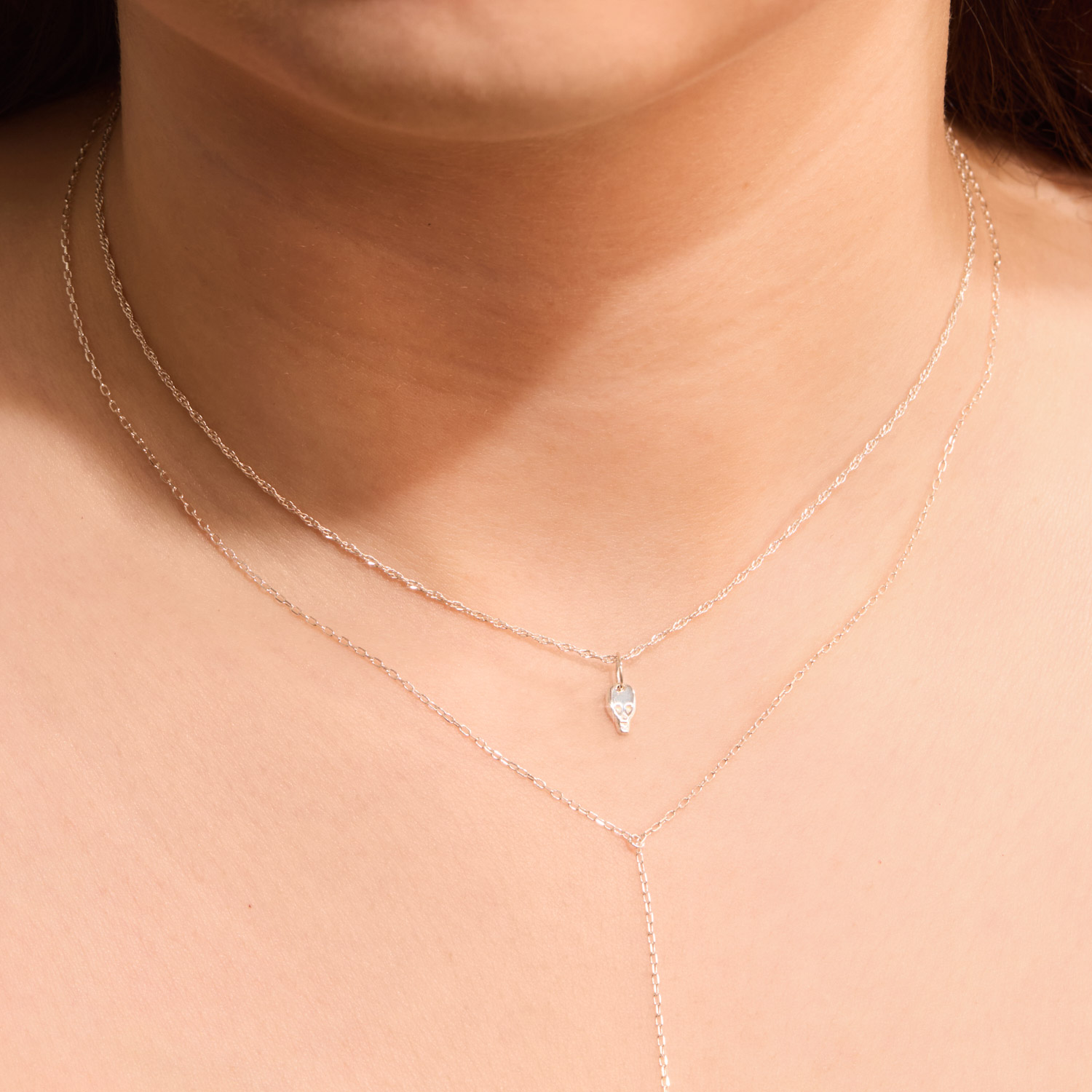 Micro Skull Silver Charm - Image 3