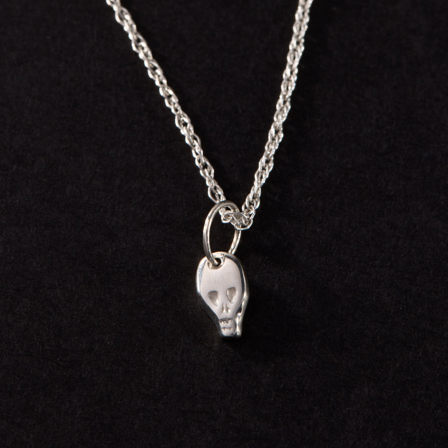 Micro Skull Silver Charm - Image 4