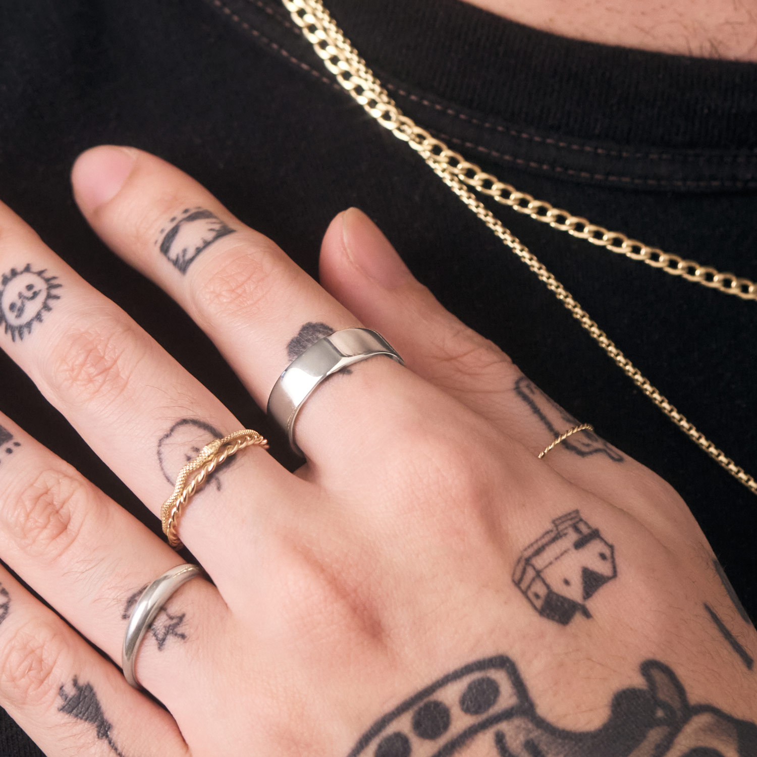 Skeleton Band Memento Mori Ring - Image 5