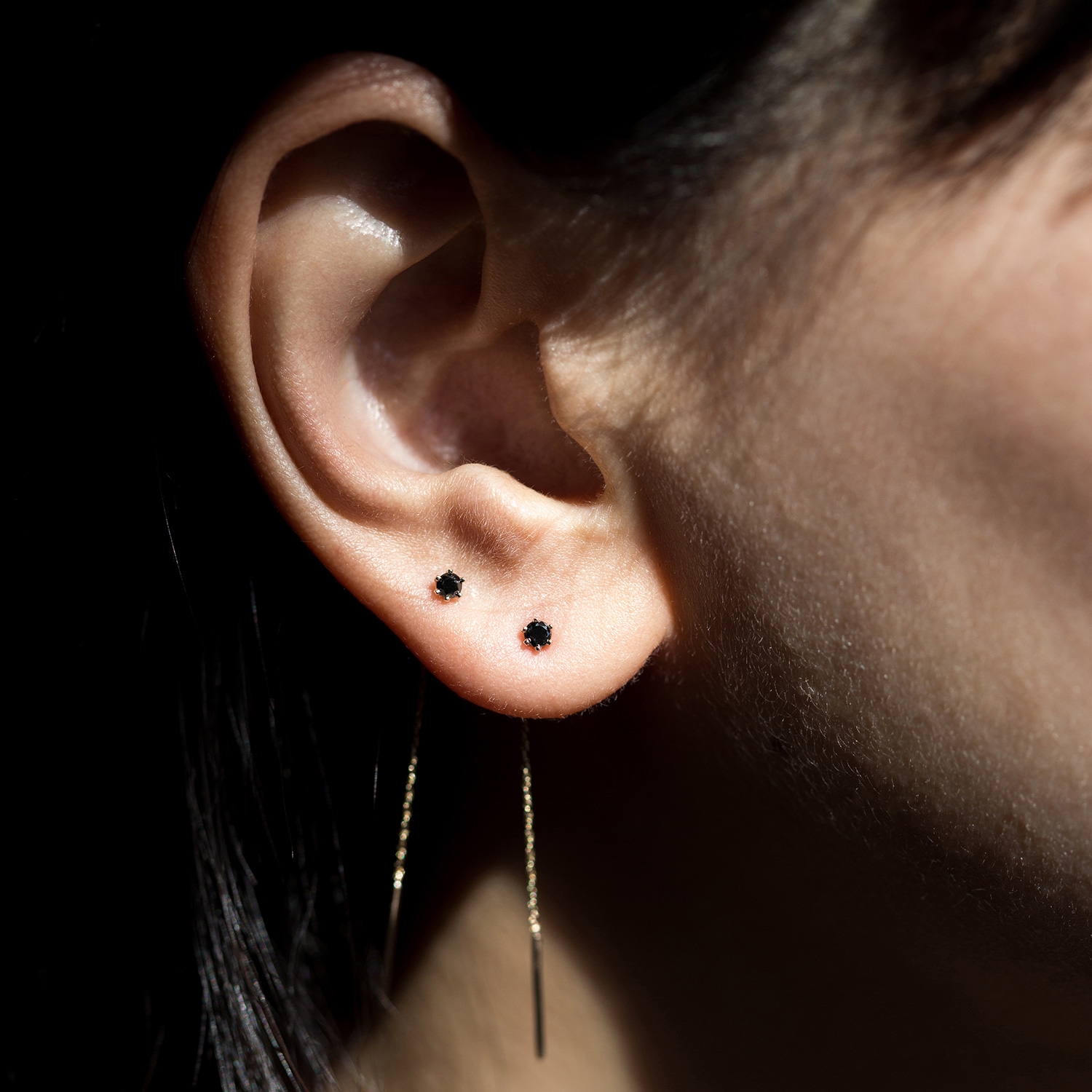 Stitch Earring, Black Diamond (single) - Image 4