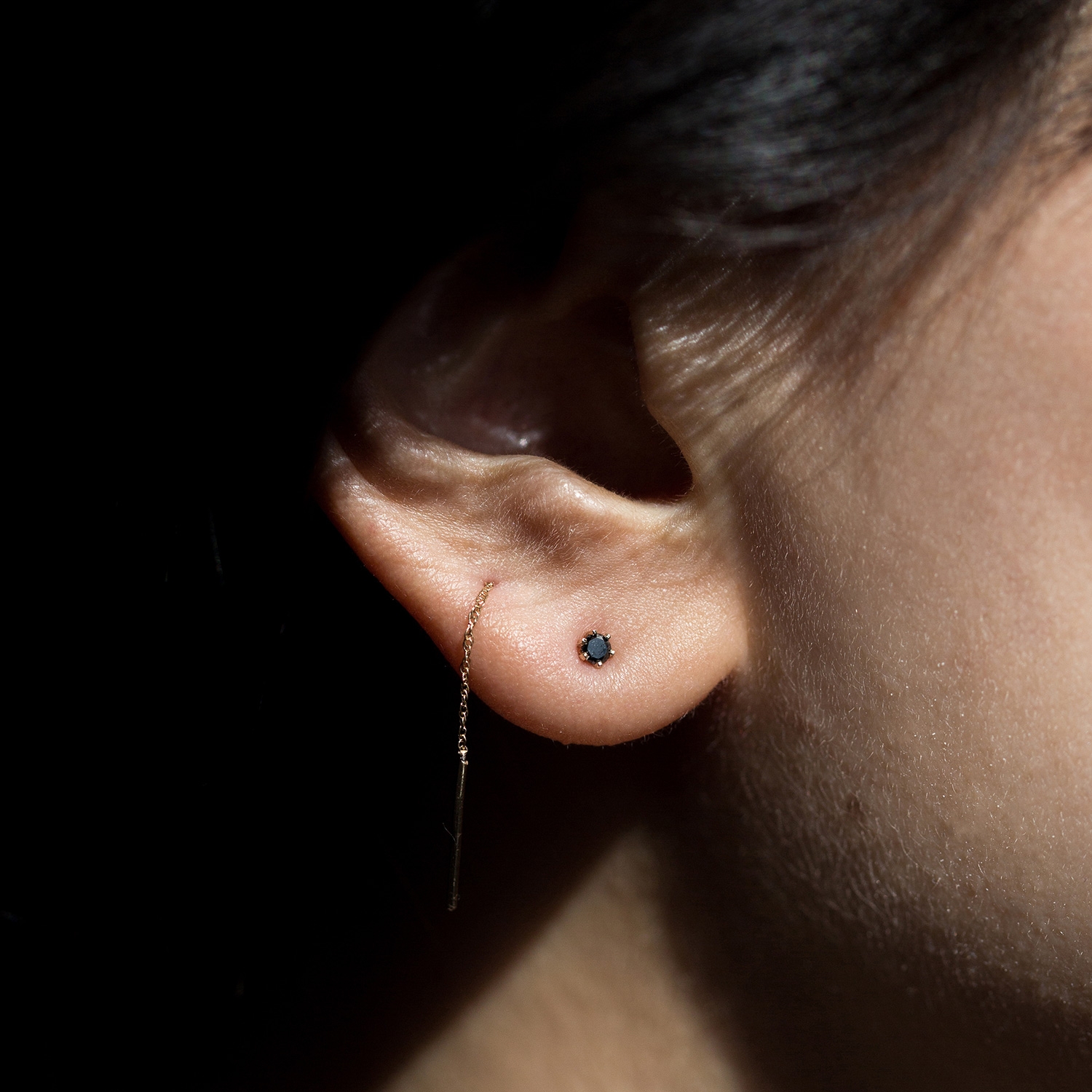 Stitch Earring, Black Diamond (single) - Image 5