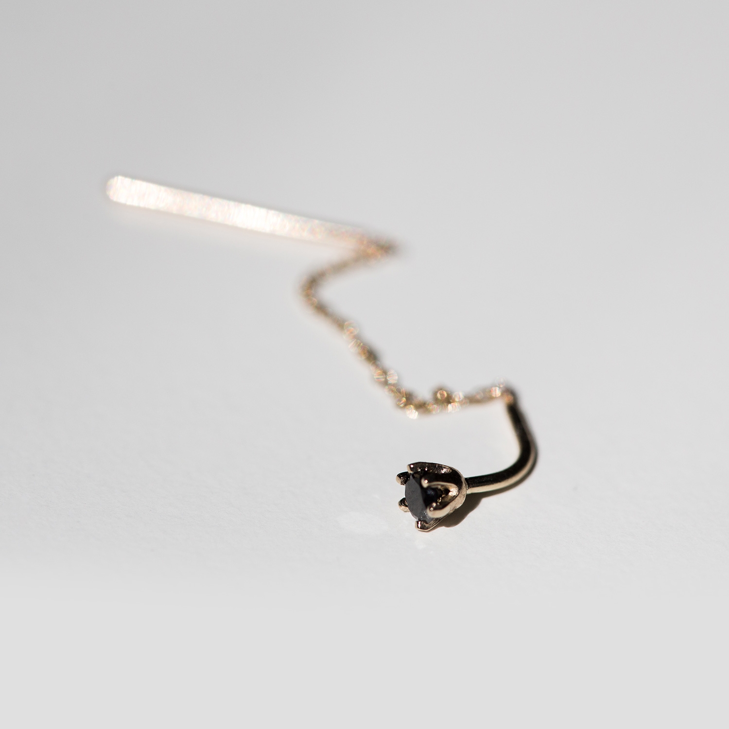 Stitch Earring, Black Diamond (single) - Image 6
