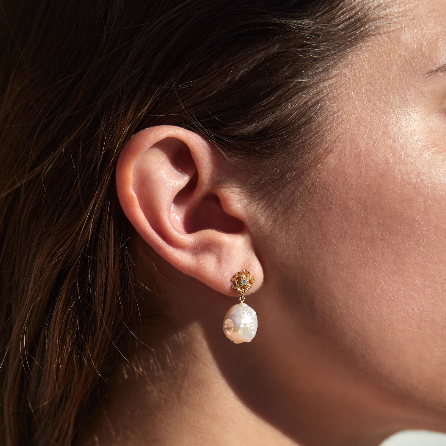 Alternative view of Star Lace Pearl Earrings (Pair)