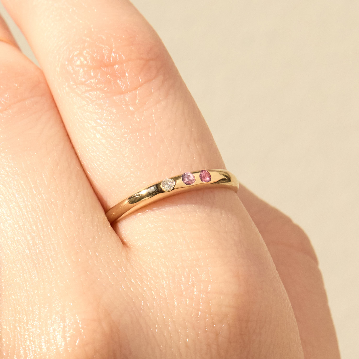 Alternative view of Gradient Barnes Ring, Pink Sapphire