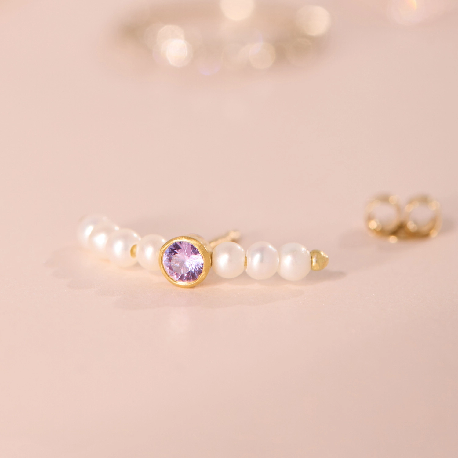 Cupid's Bow Earring, Sapphire (single) - Image 4
