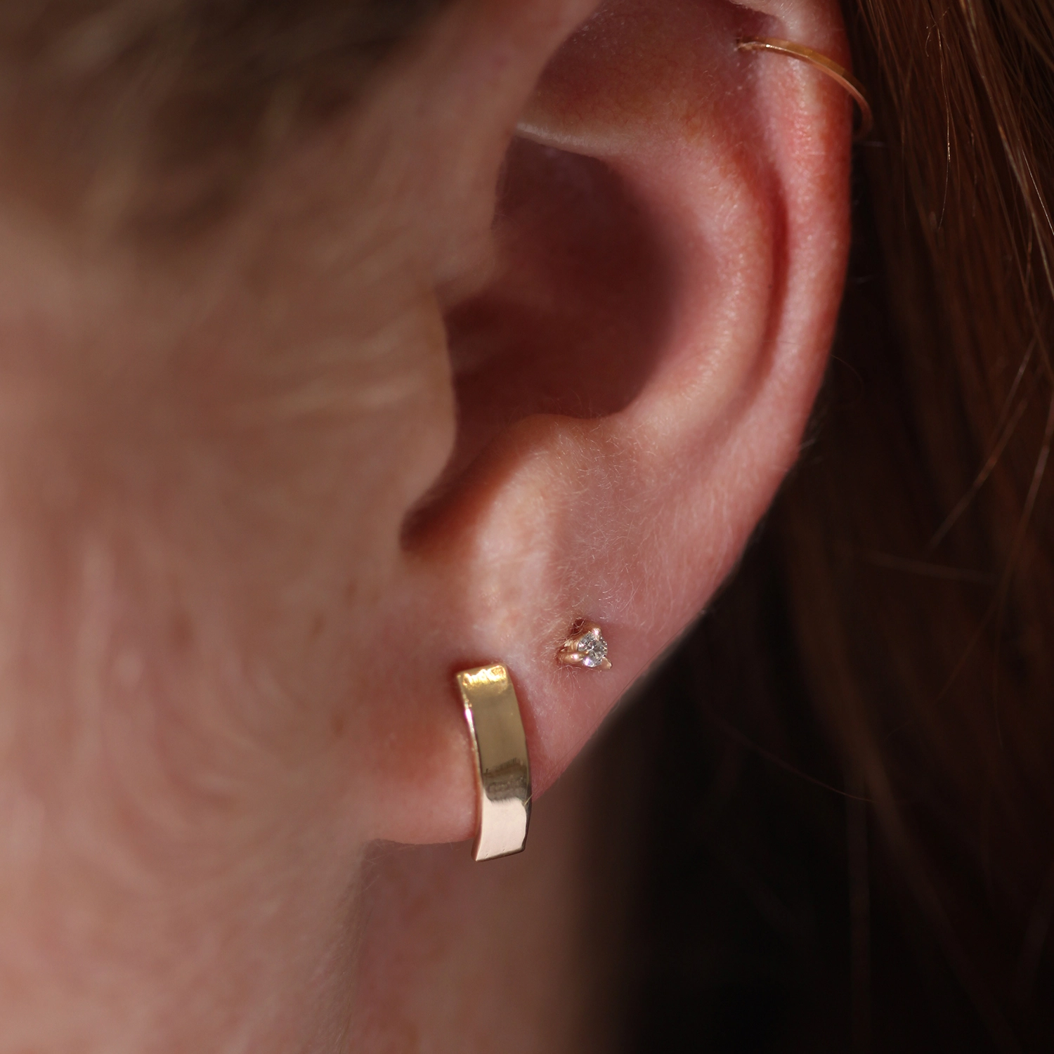 Petite Angel Hair Diamond Stud - Image 3