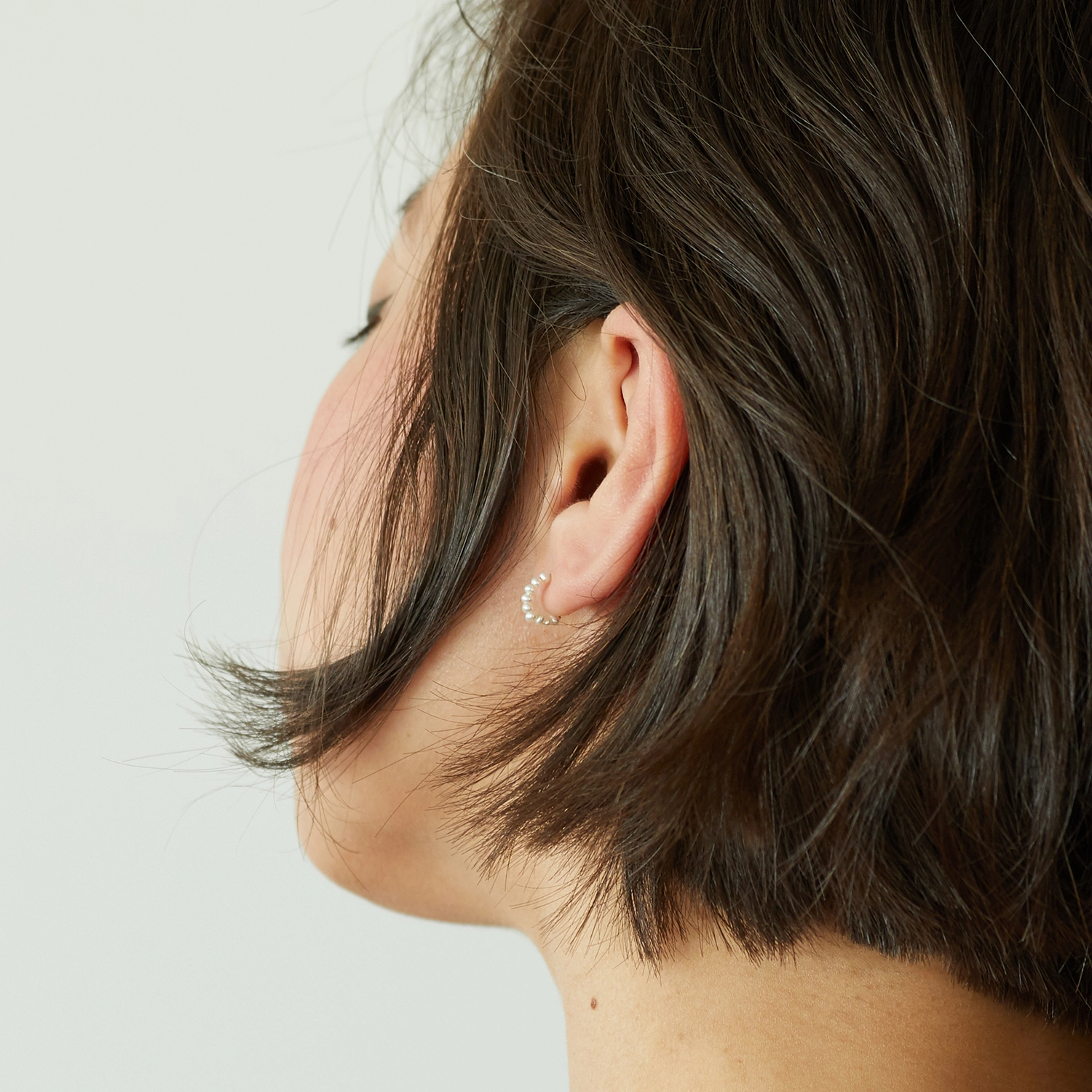 Alternative view of Baby Pearl Hoop Earring (single)
