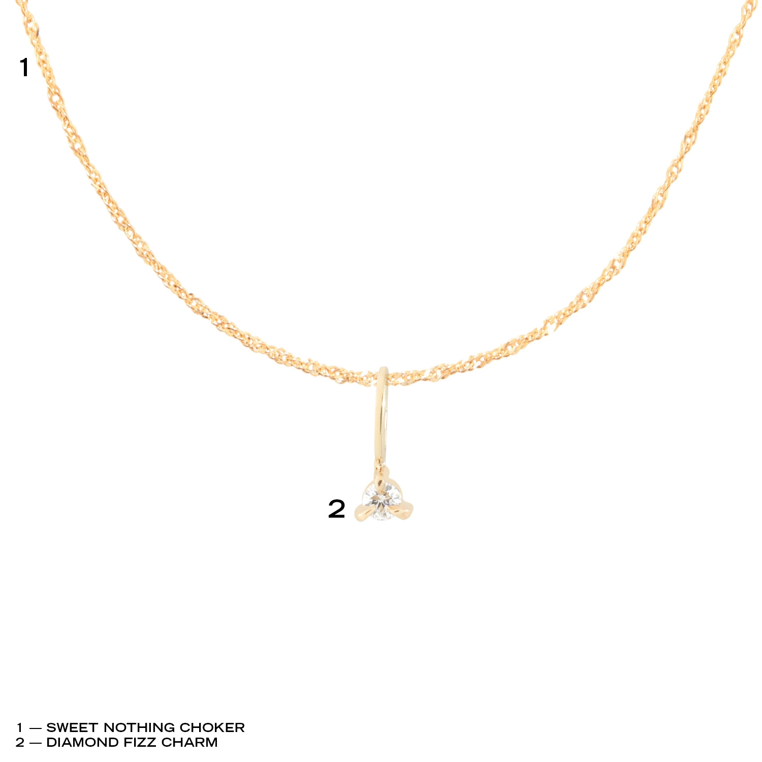 Alternative view of The Sweet Nothing Choker & Diamond Fizz Charm Set