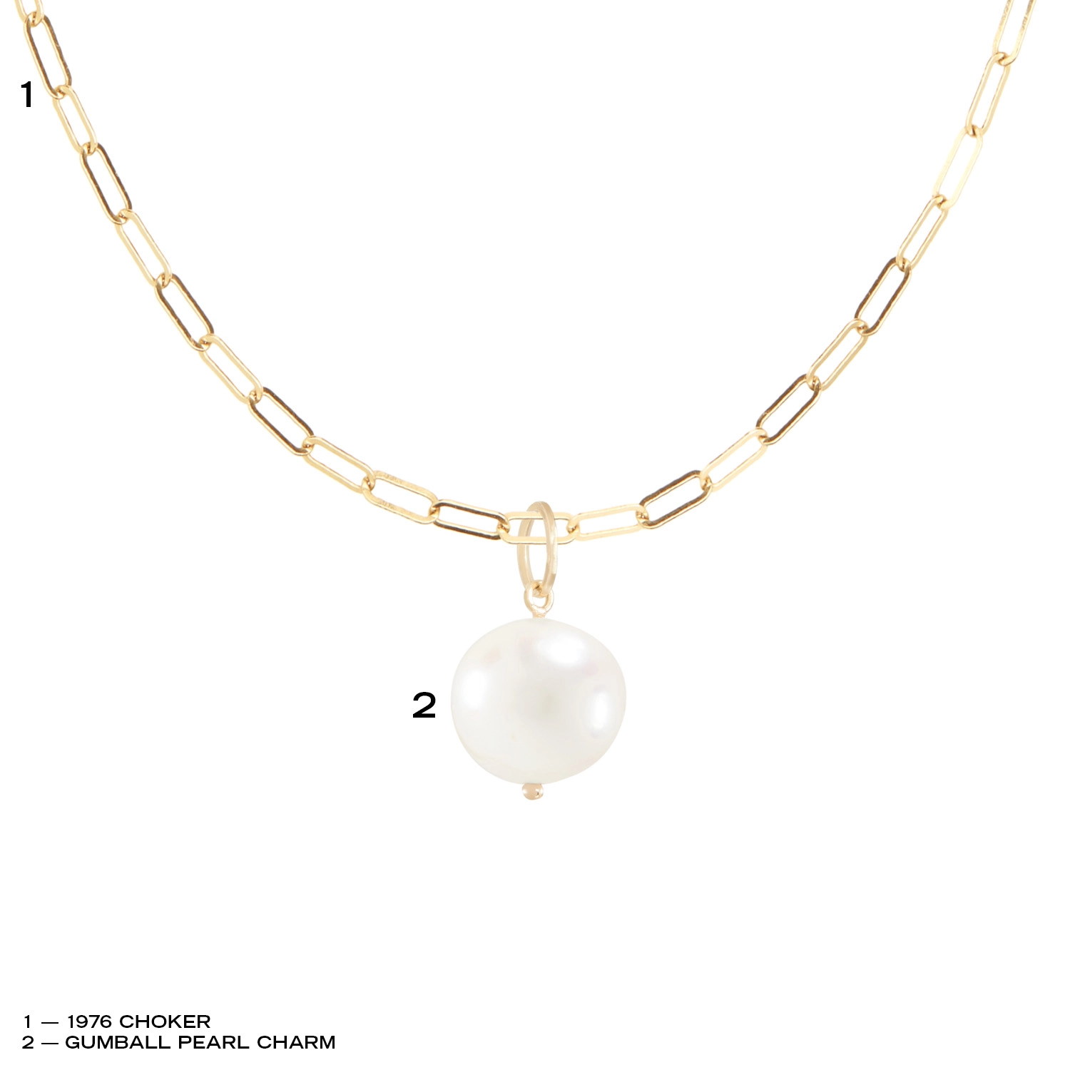 Alternative view of The 1976 Choker & Gumball Pearl Charm Set