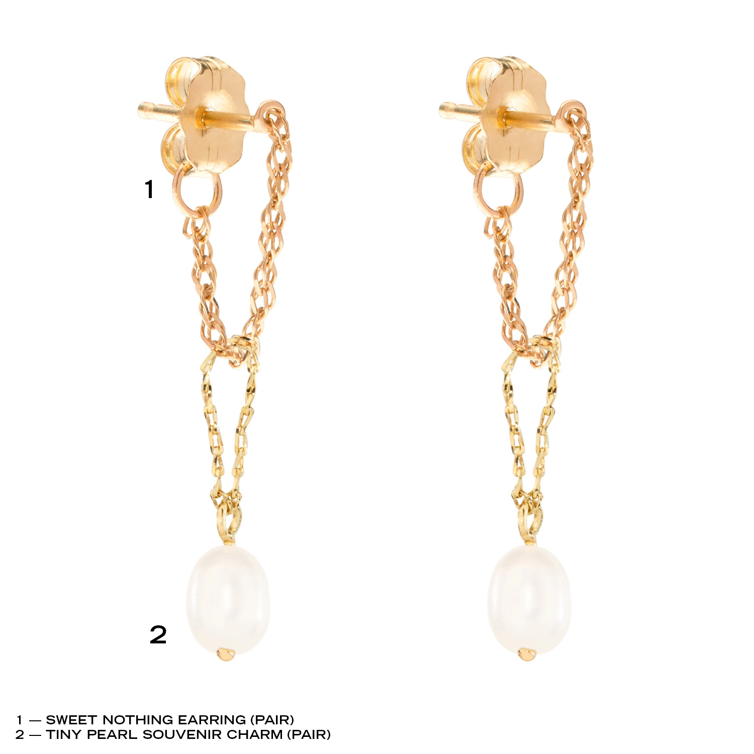 Alternative view of The Sweet Nothing & Tiny Pearl Earring Set