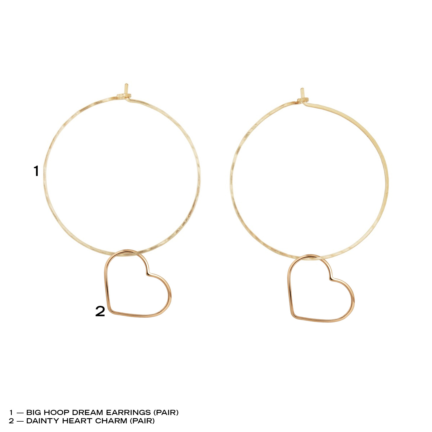 Alternative view of The Big Hoop Dream & Dainty Heart Earring Set