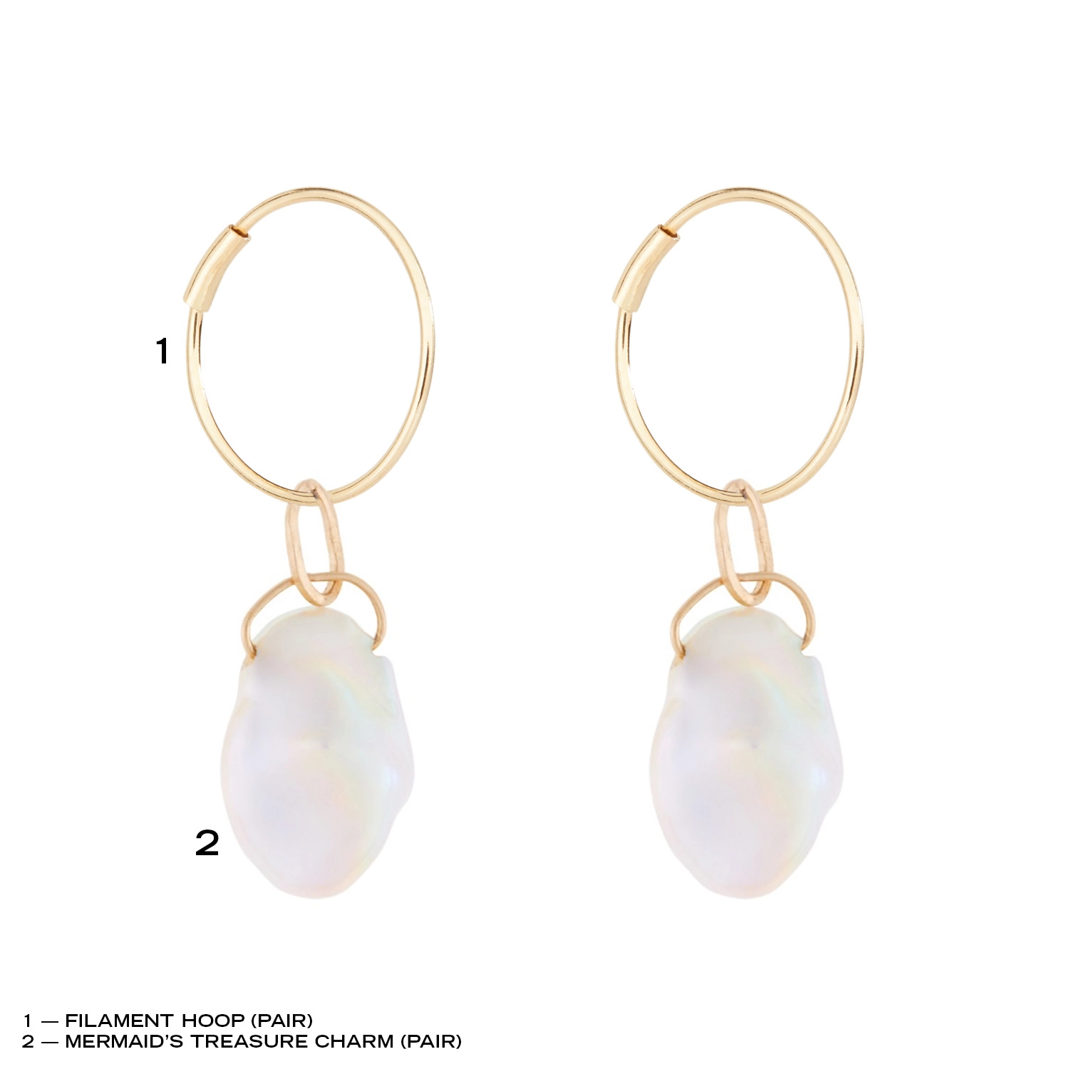 Alternative view of The Filament Hoop & Mermaid's Treasure Earring Set