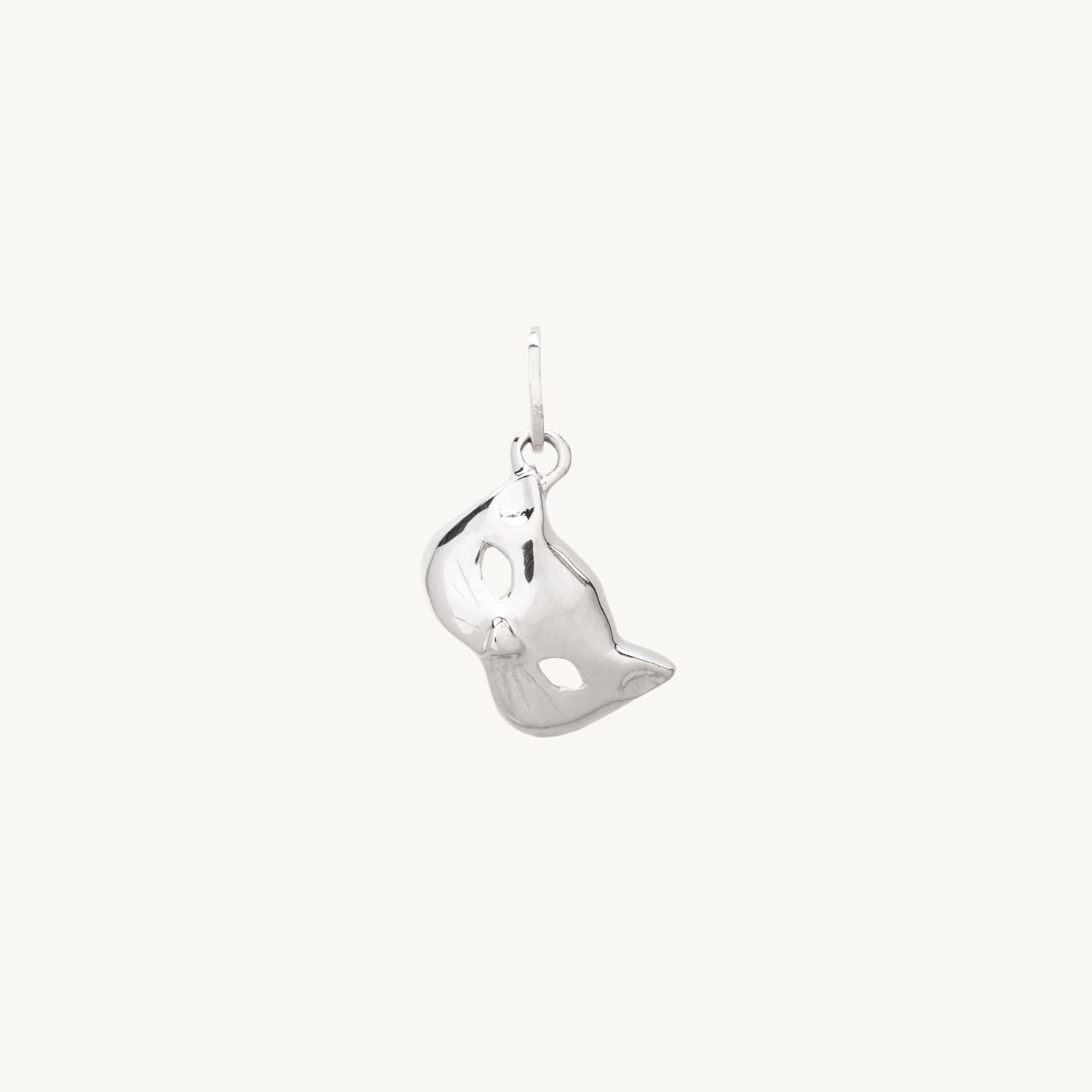 Kitten Mask Charm, Silver