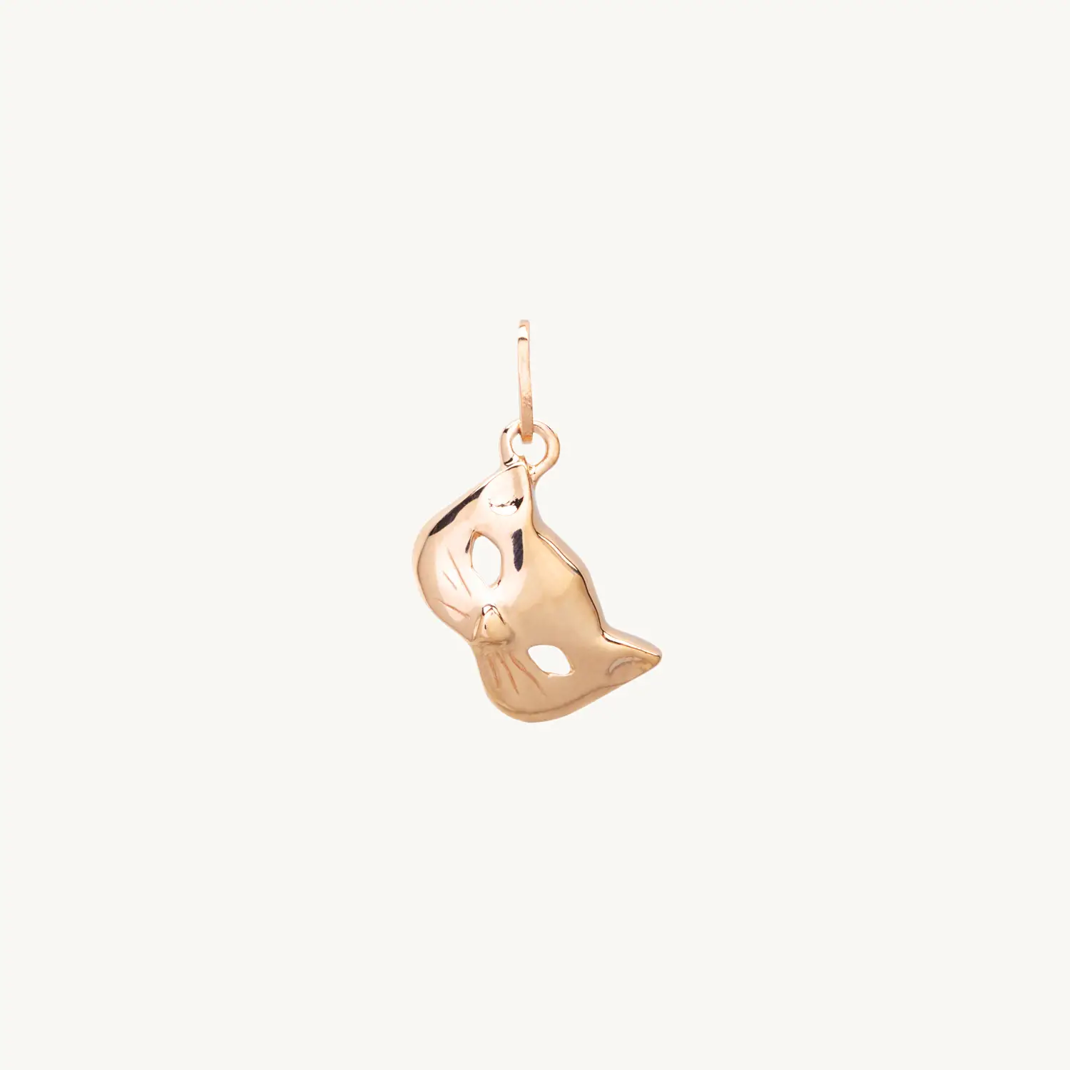 Kitten Mask Charm, Yellow Gold