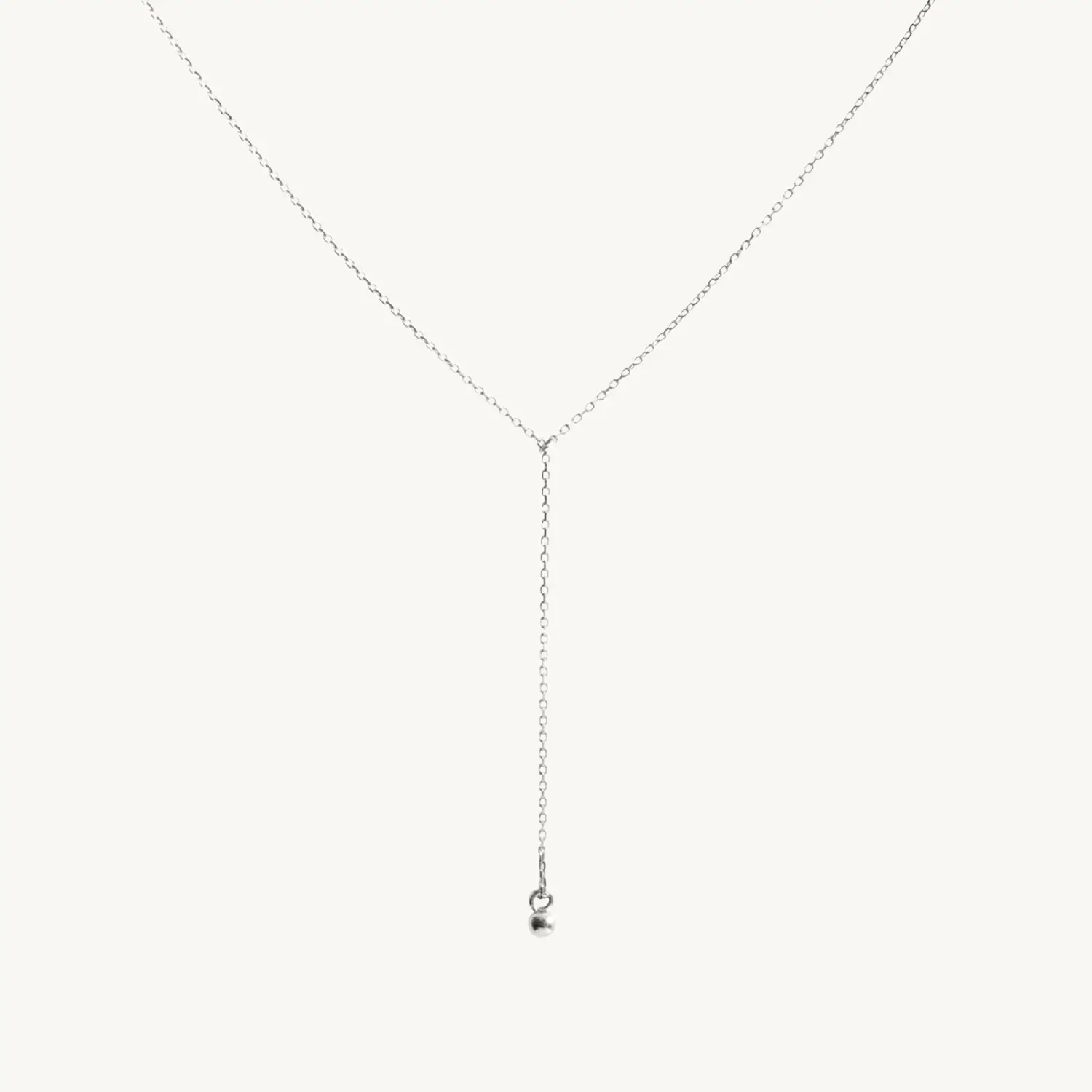 Greco Lariat Necklace, Silver
