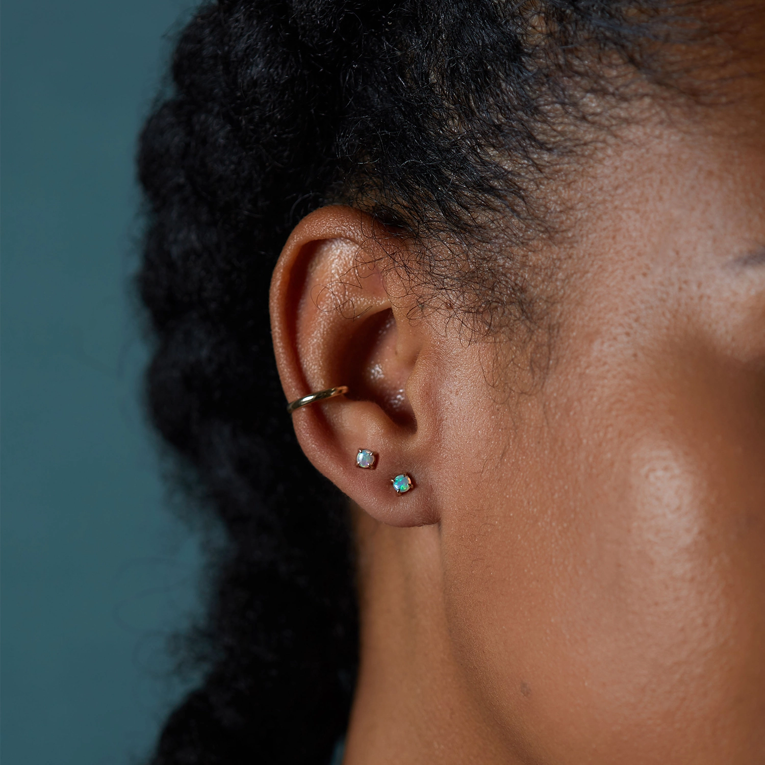 Alternative view of Slumberous Light Opal Stud (single)