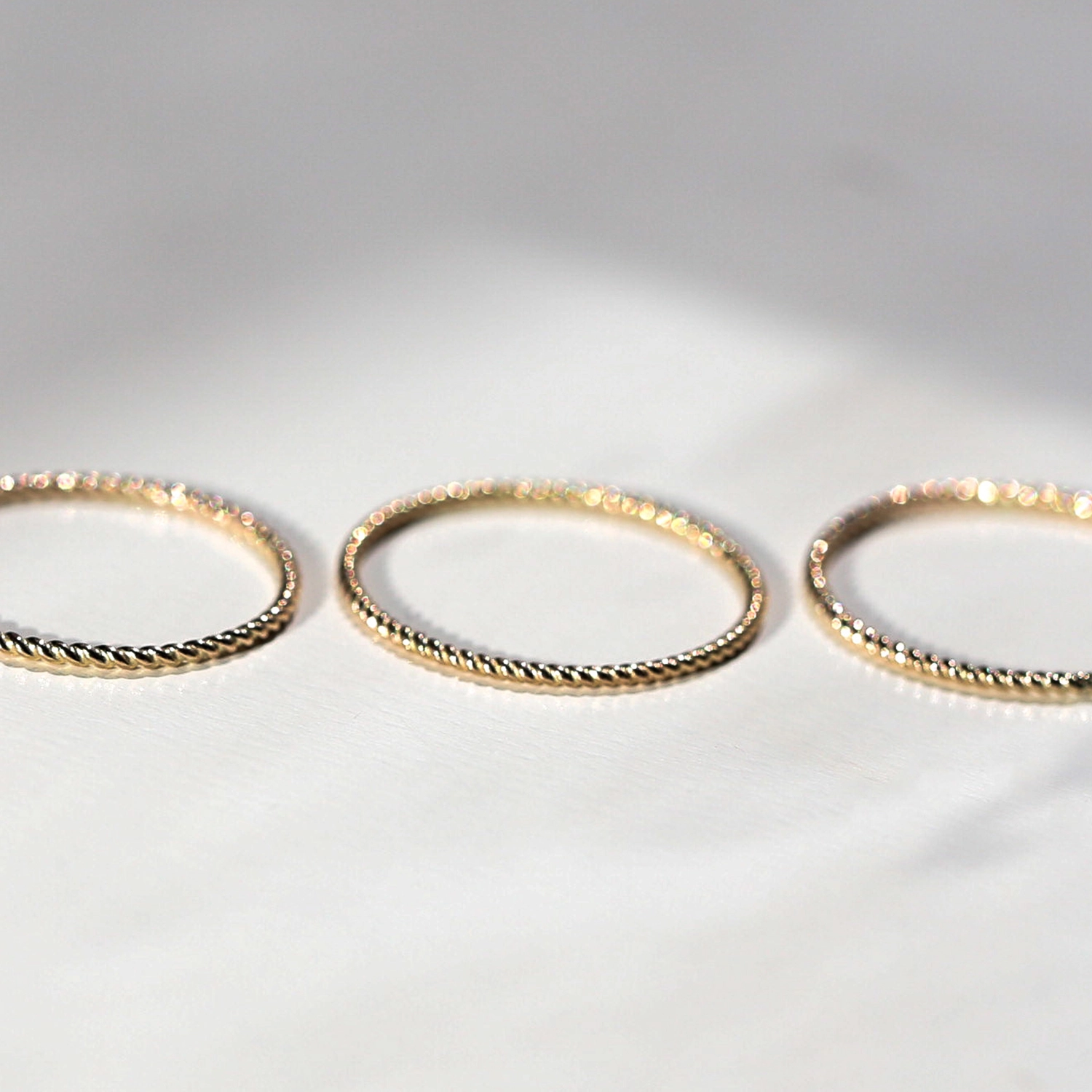 Alternative view of Twisted Comet Diamond Ring Set
