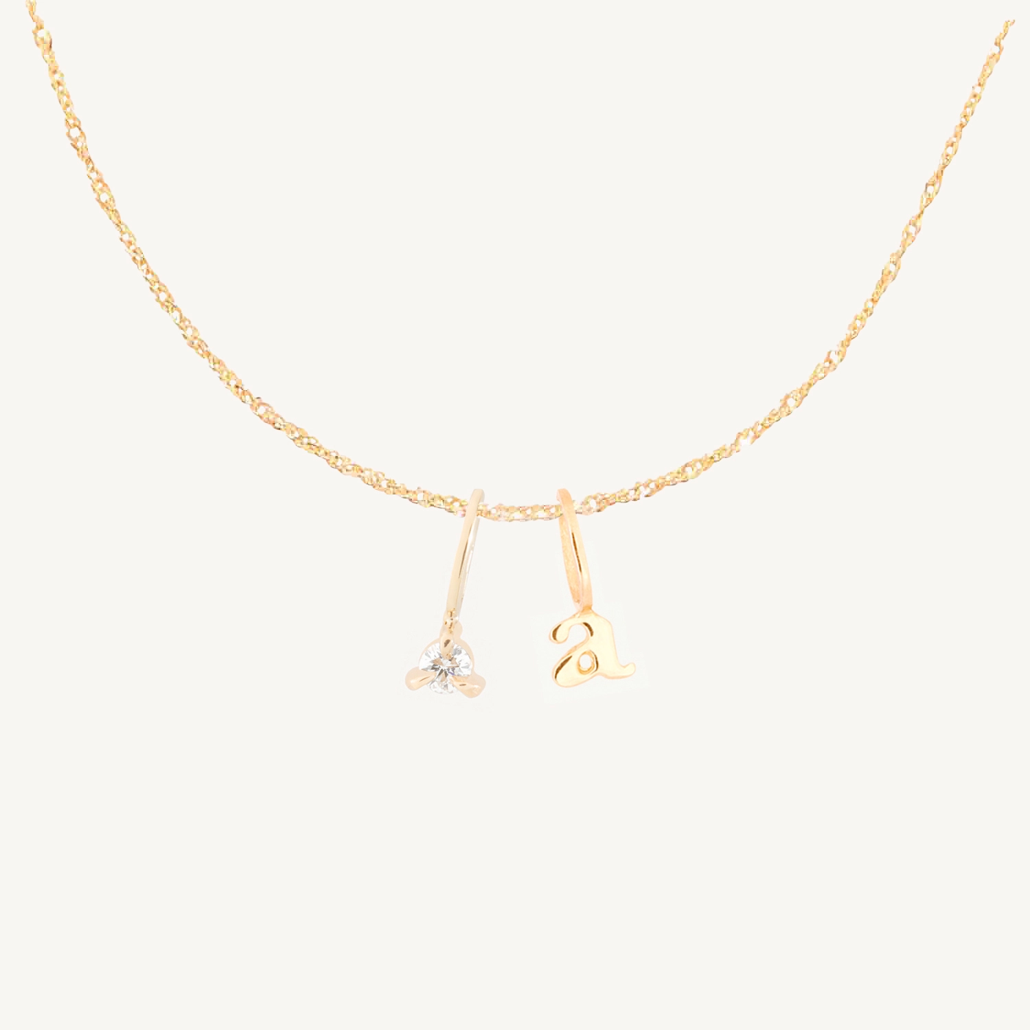 Choose Your Initial & Diamond Charm Necklace - Image 9