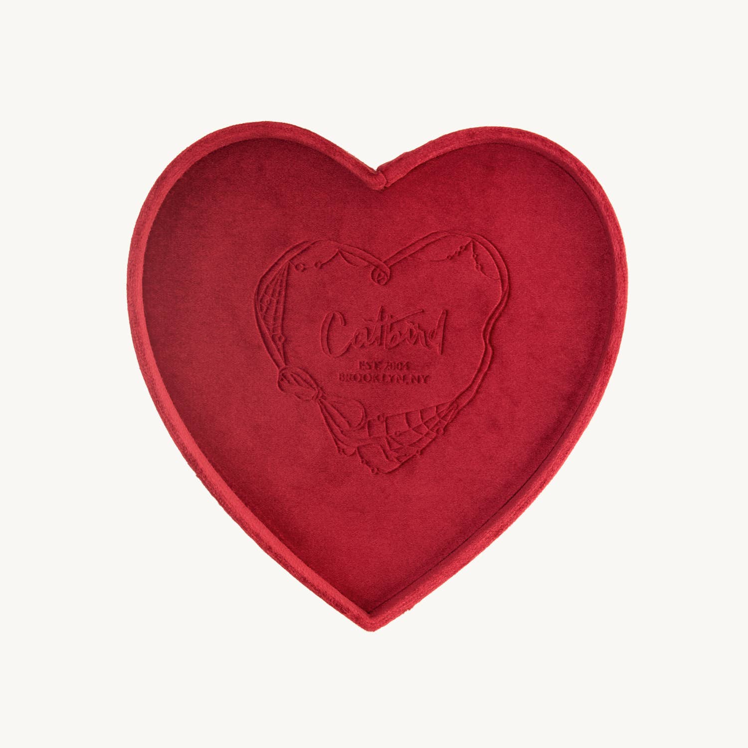 Catbird Souvenir Heart Jewelry Box, Ruby Red - Image 3