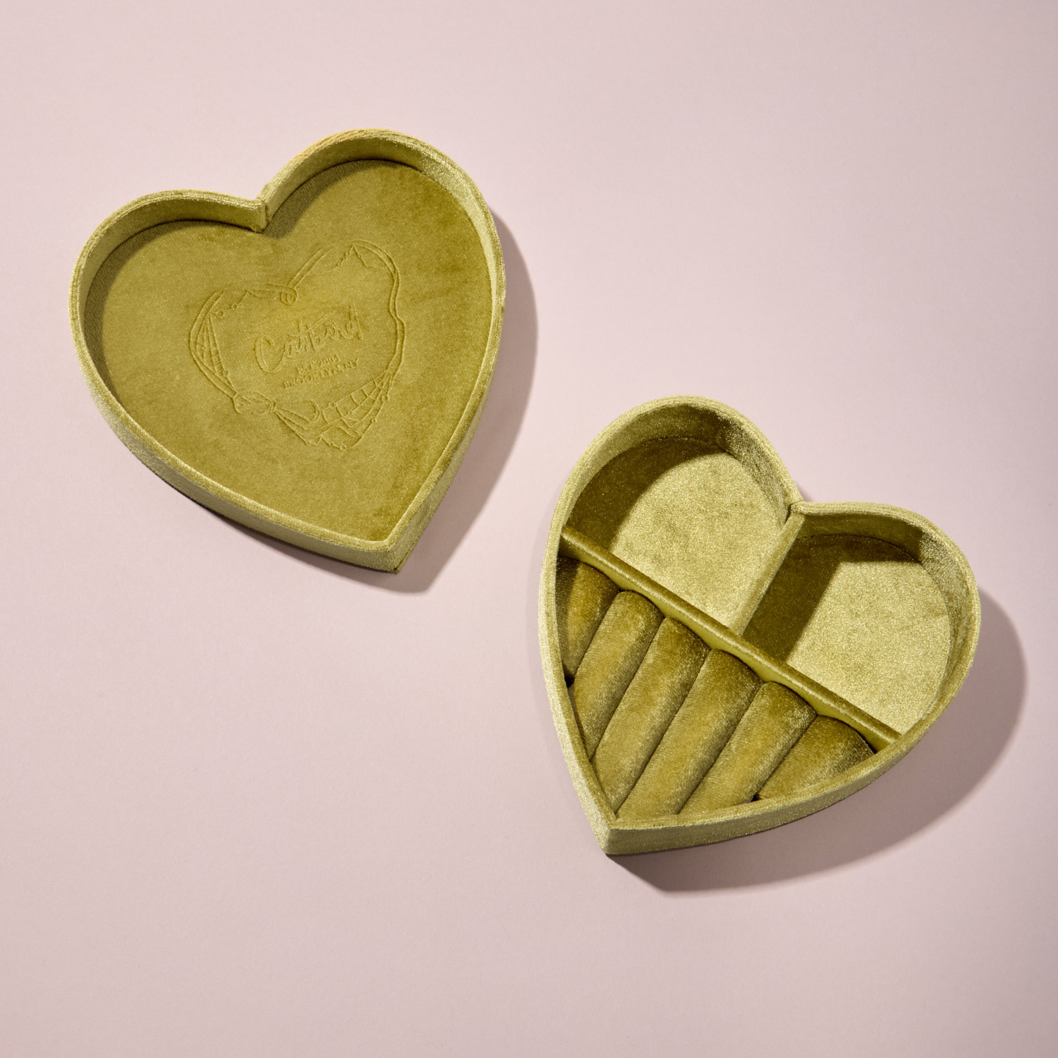 Catbird Souvenir Heart Jewelry Box, Rind Green - Image 4